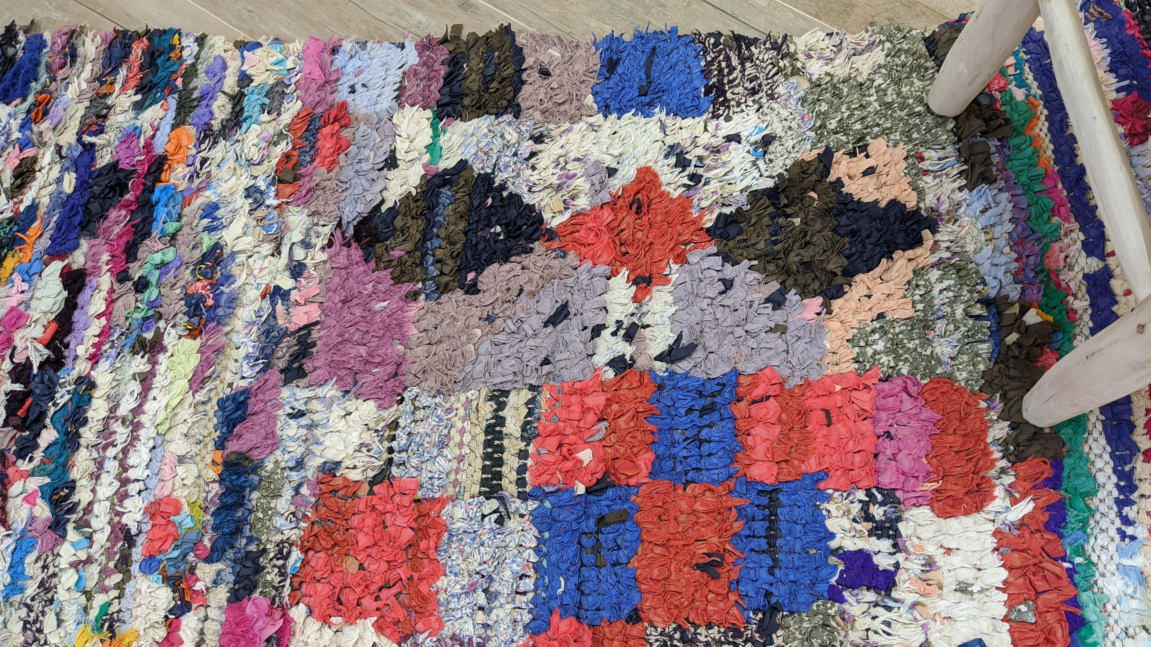 Vintage Boucherouite Rug - 160 x 160 cm || 5.25 x 5.25 feet - Image 4