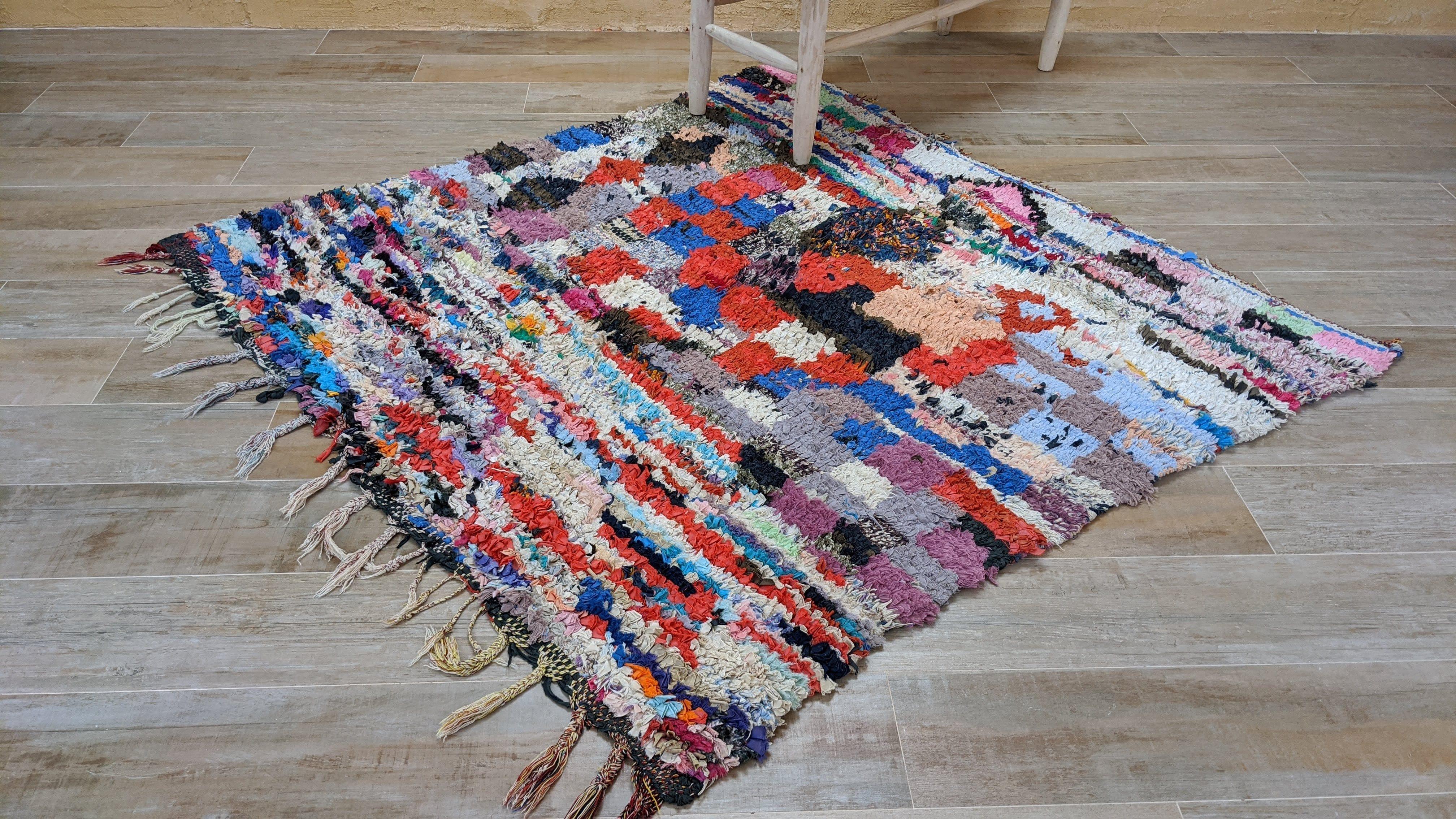 Vintage Boucherouite Rug - 160 x 160 cm || 5.25 x 5.25 feet - Image 5