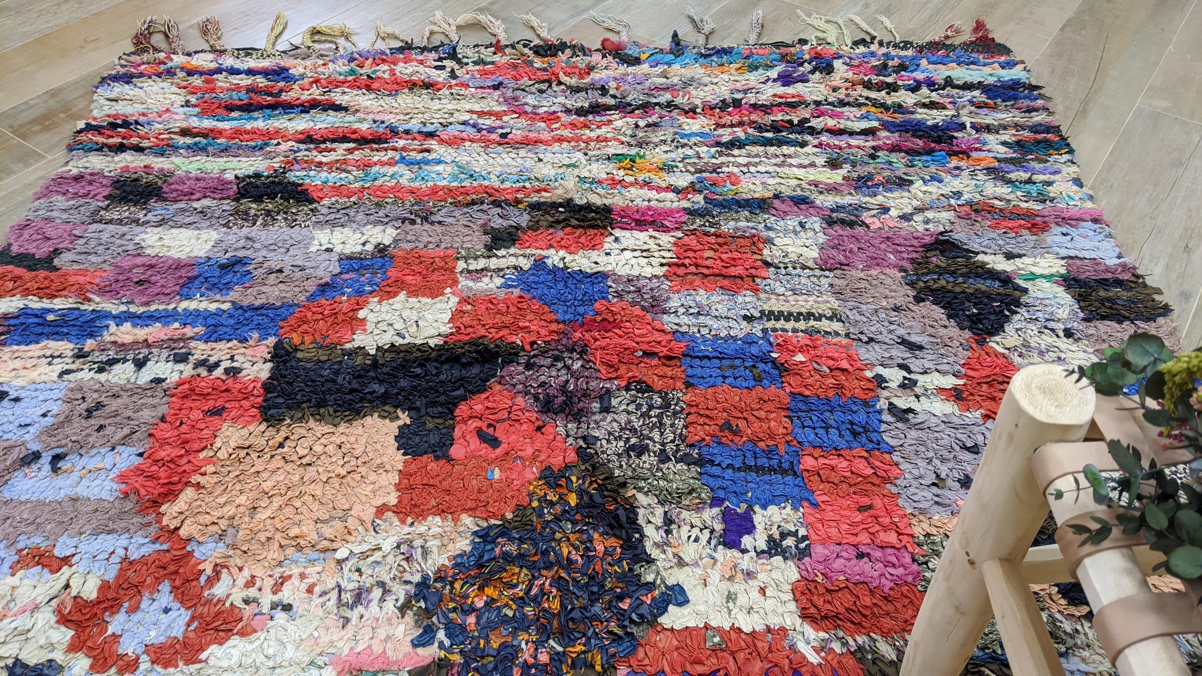 Vintage Boucherouite Rug - 160 x 160 cm || 5.25 x 5.25 feet - Image 6