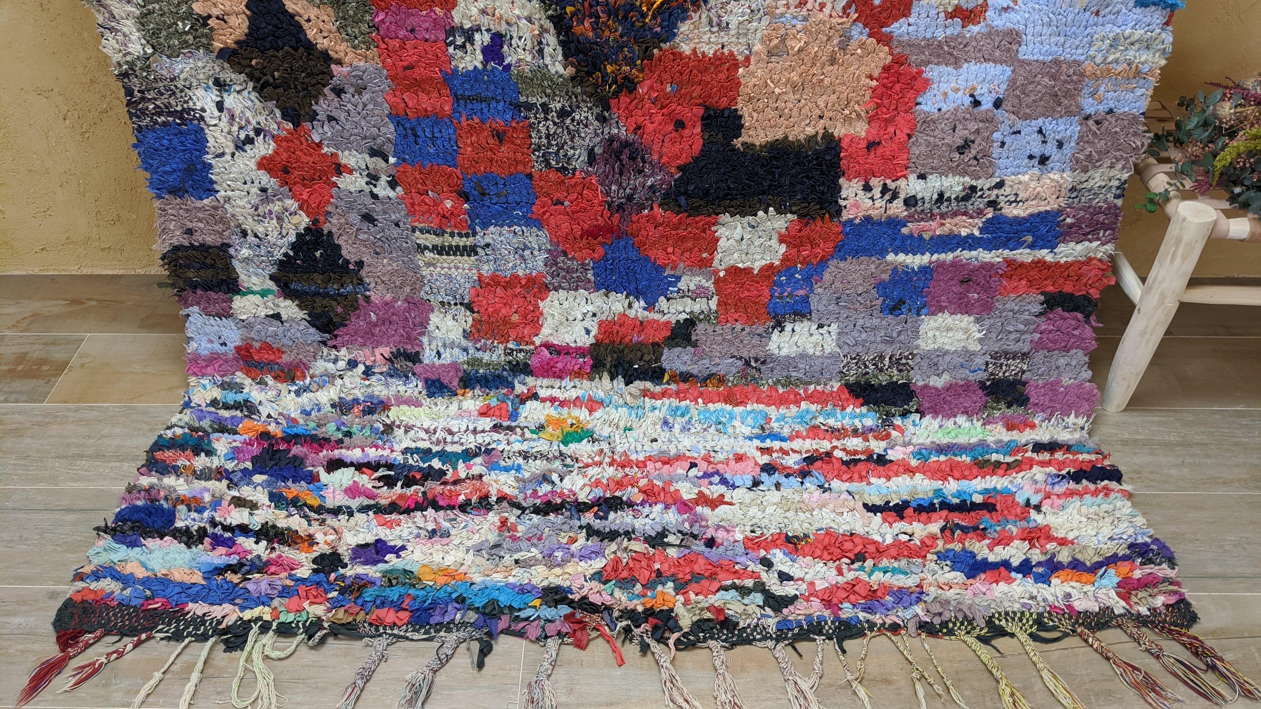 Vintage Boucherouite Rug - 160 x 160 cm || 5.25 x 5.25 feet - Image 7