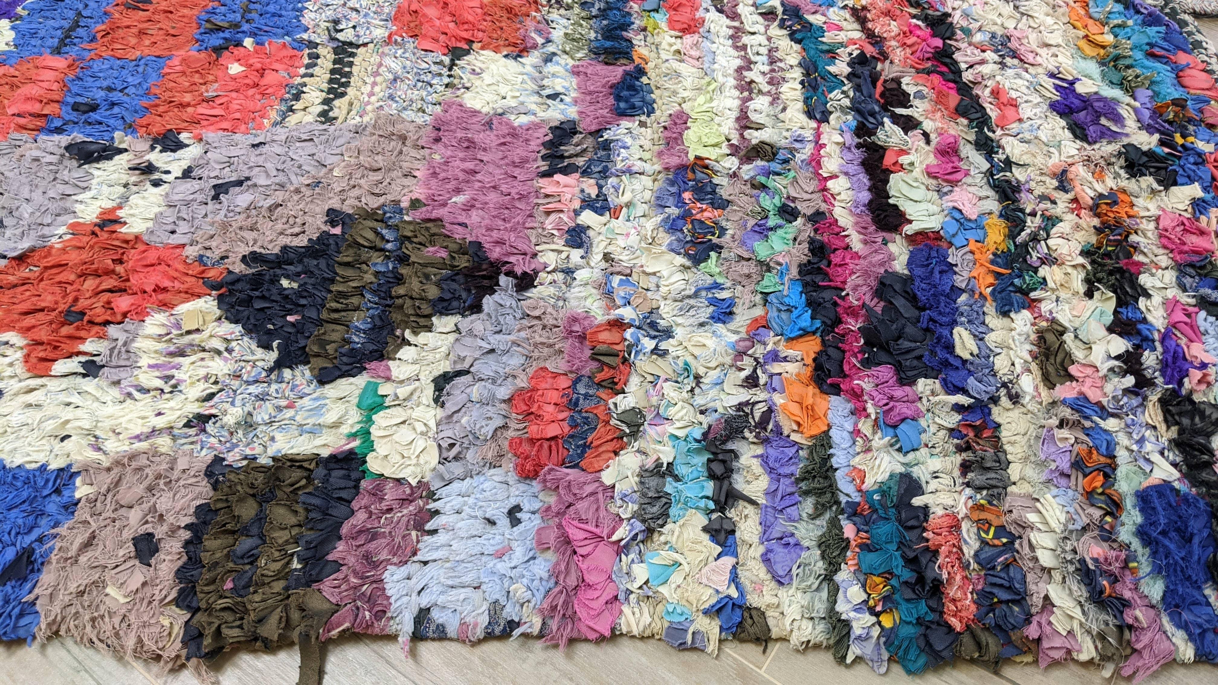 Vintage Boucherouite Rug - 160 x 160 cm || 5.25 x 5.25 feet - Image 8