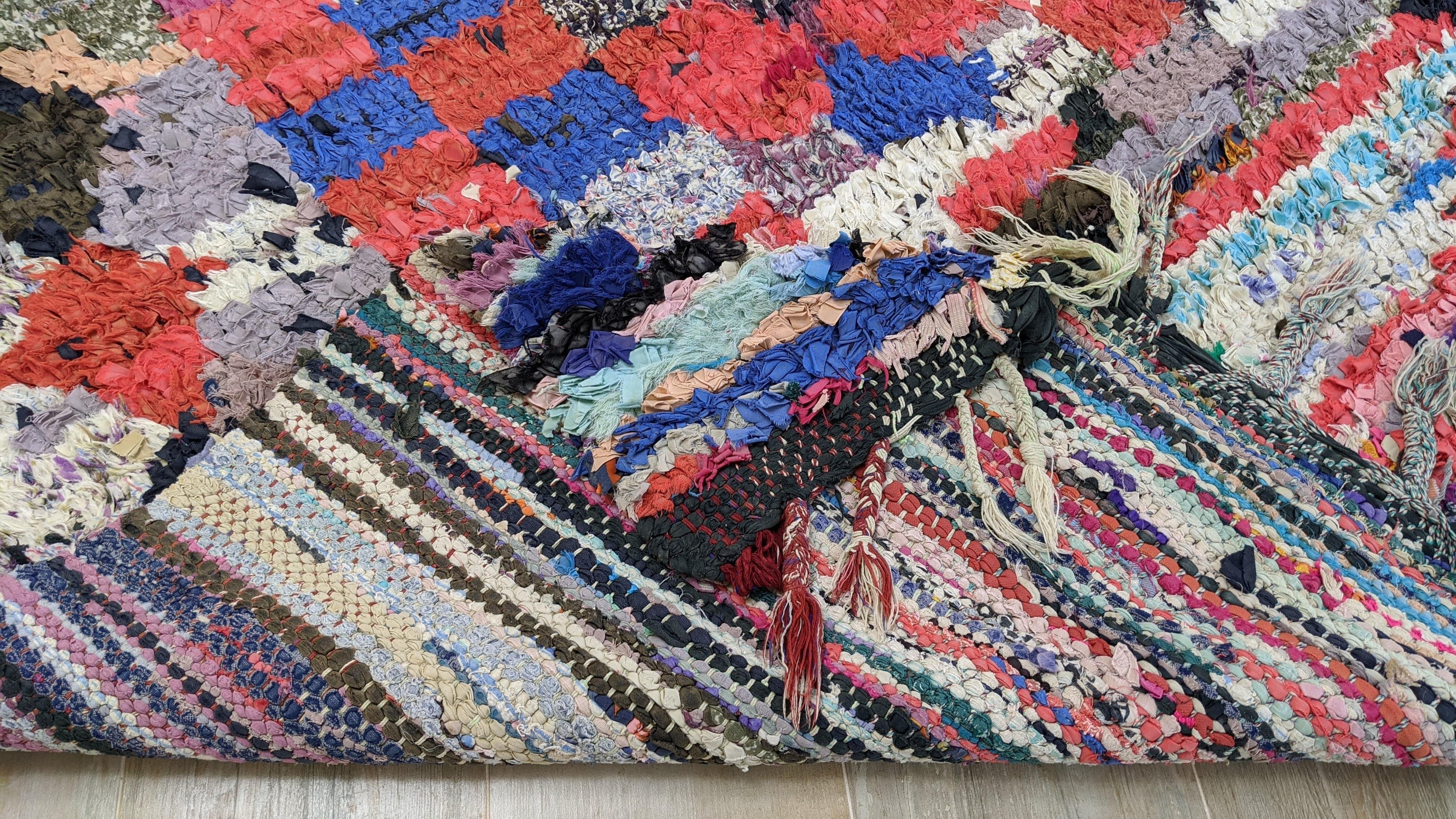 Vintage Boucherouite Rug - 160 x 160 cm || 5.25 x 5.25 feet - Image 9