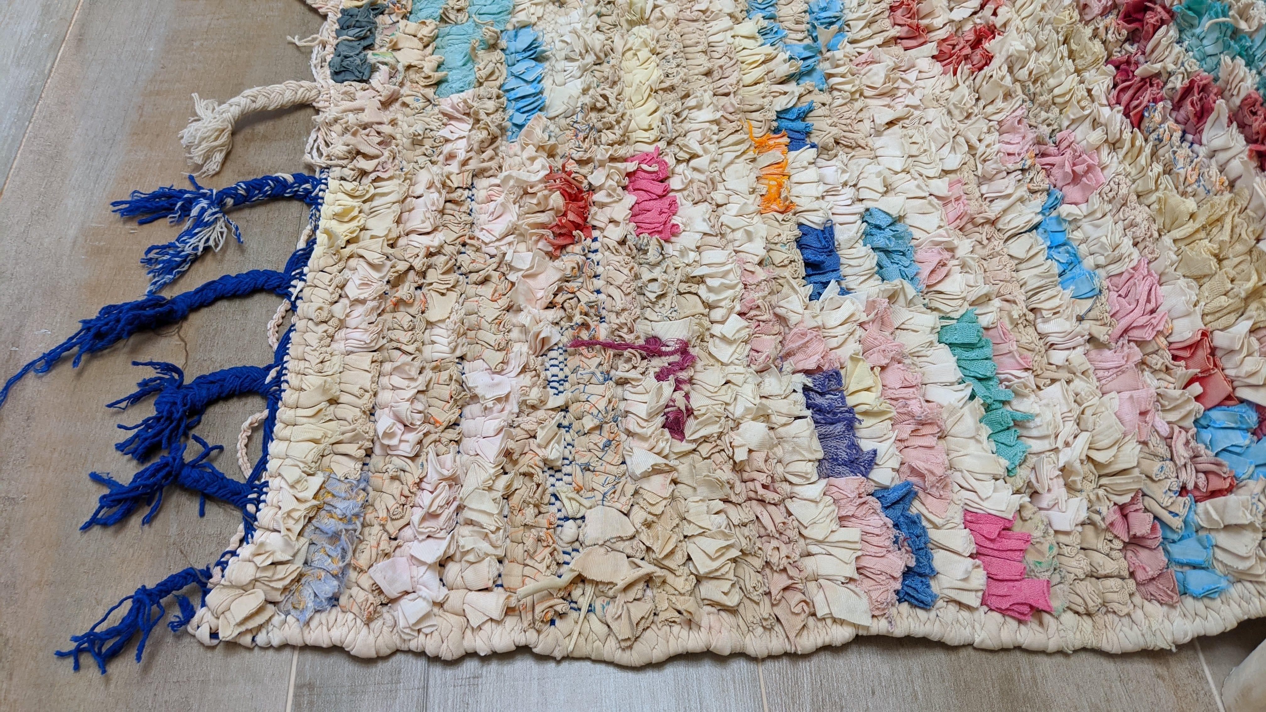 Vintage Boucherouite Rug - 160 x 95 cm || 5.25 x 3.12 feet - Image 3
