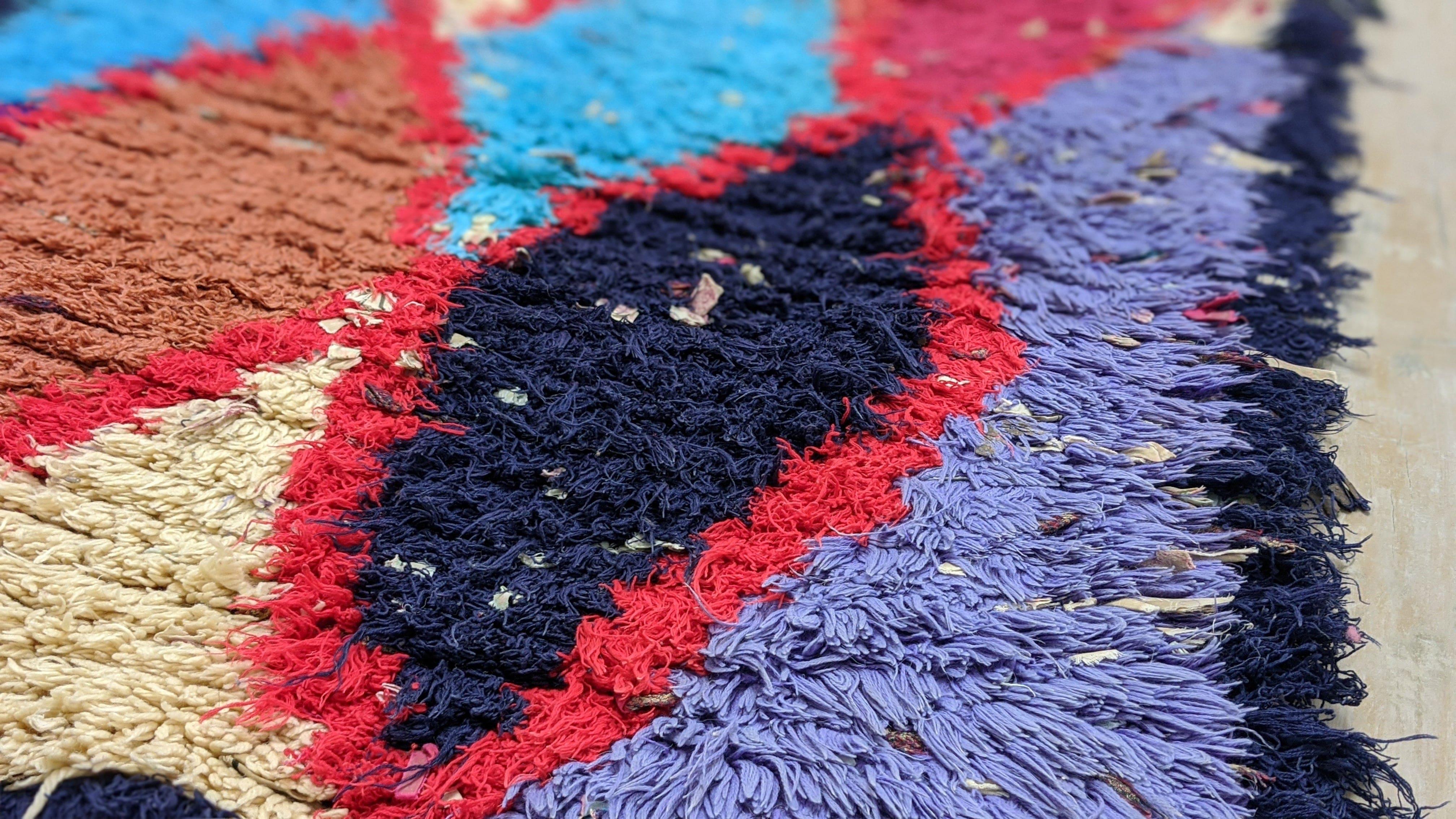 Vintage Boucherouite Rug - 165 x 75 cm || 5.41 x 2.46 feet - Image 5
