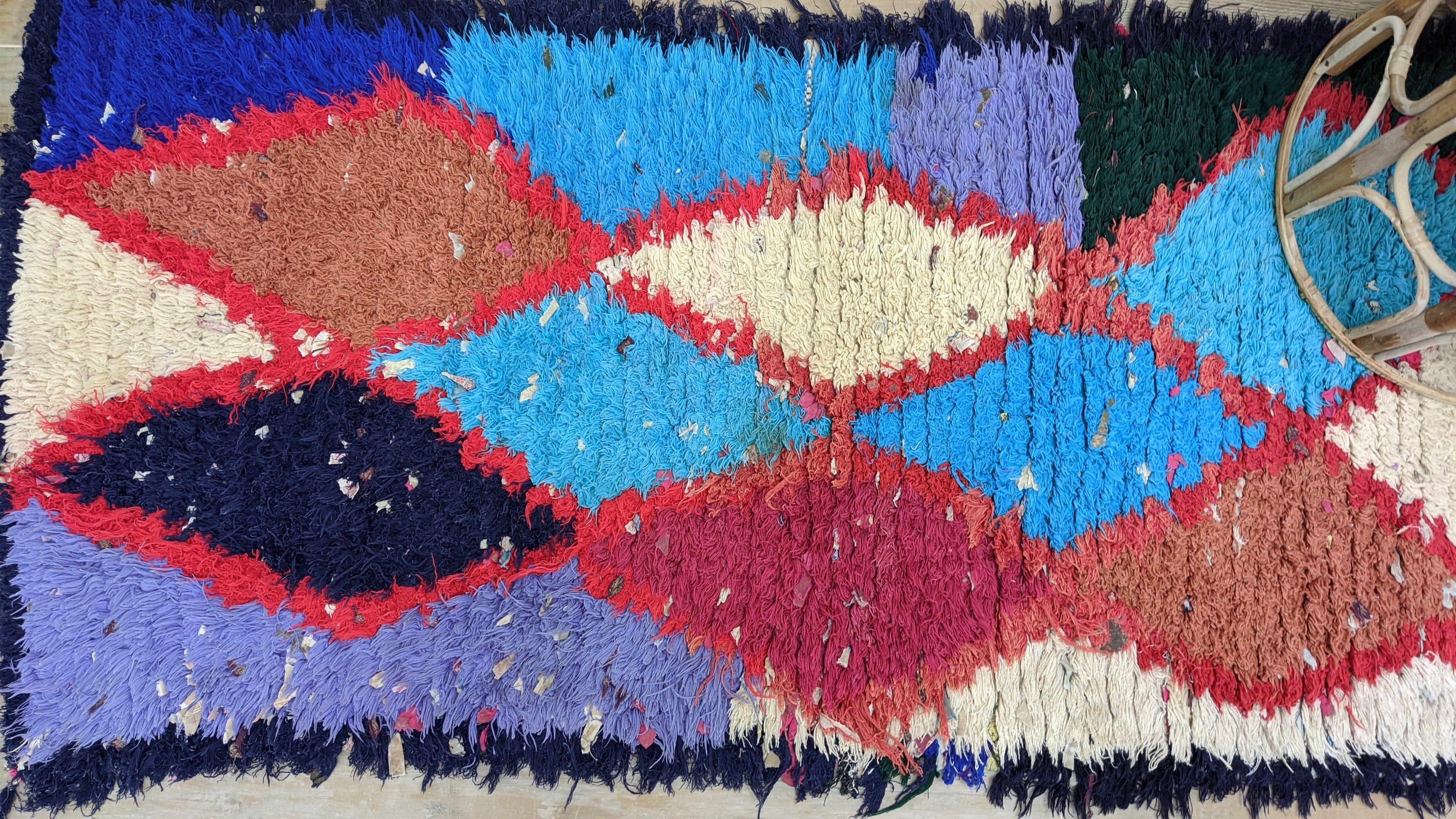 Vintage Boucherouite Rug - 165 x 75 cm || 5.41 x 2.46 feet - Image 6