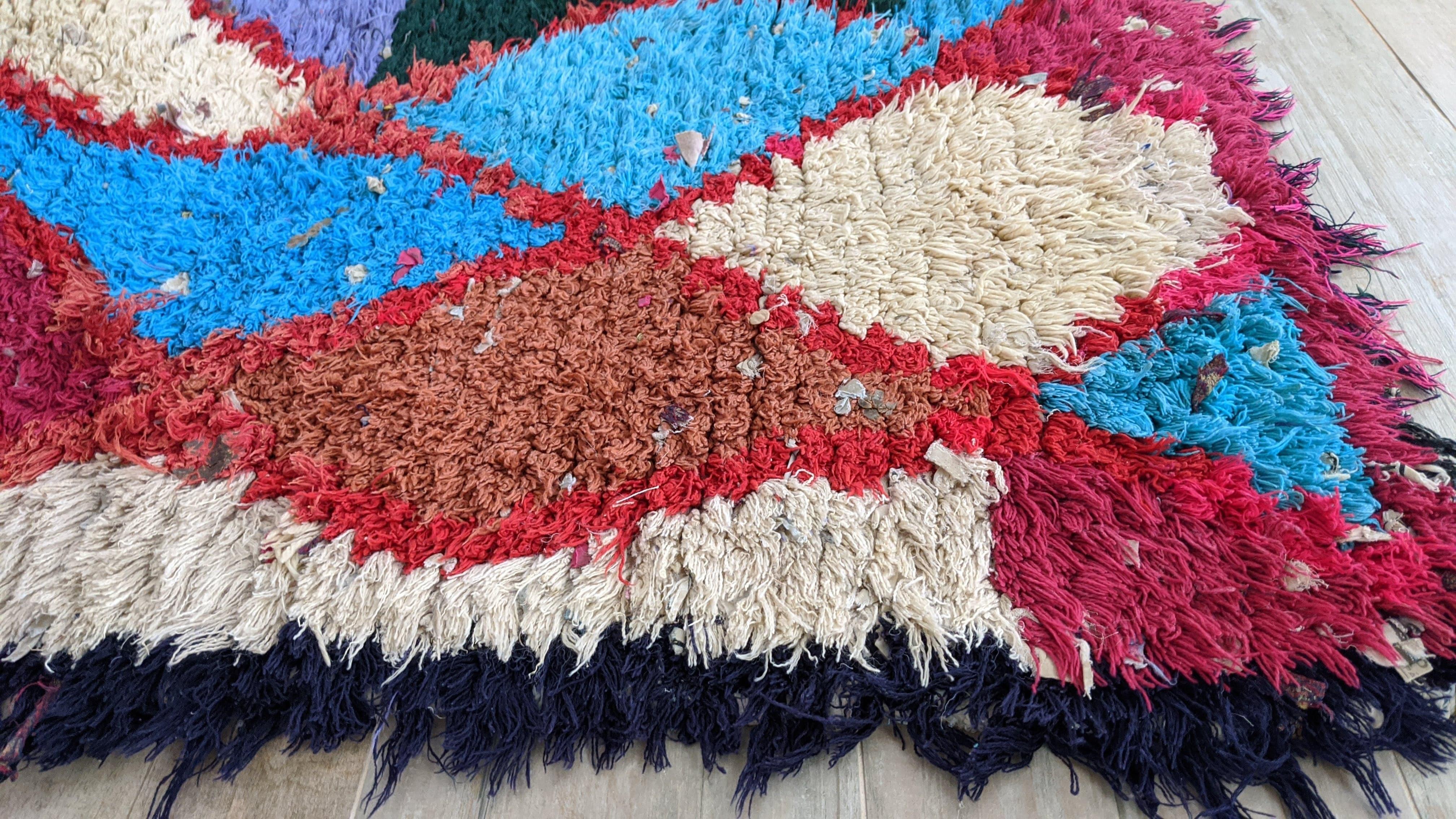 Vintage Boucherouite Rug - 165 x 75 cm || 5.41 x 2.46 feet - Image 7