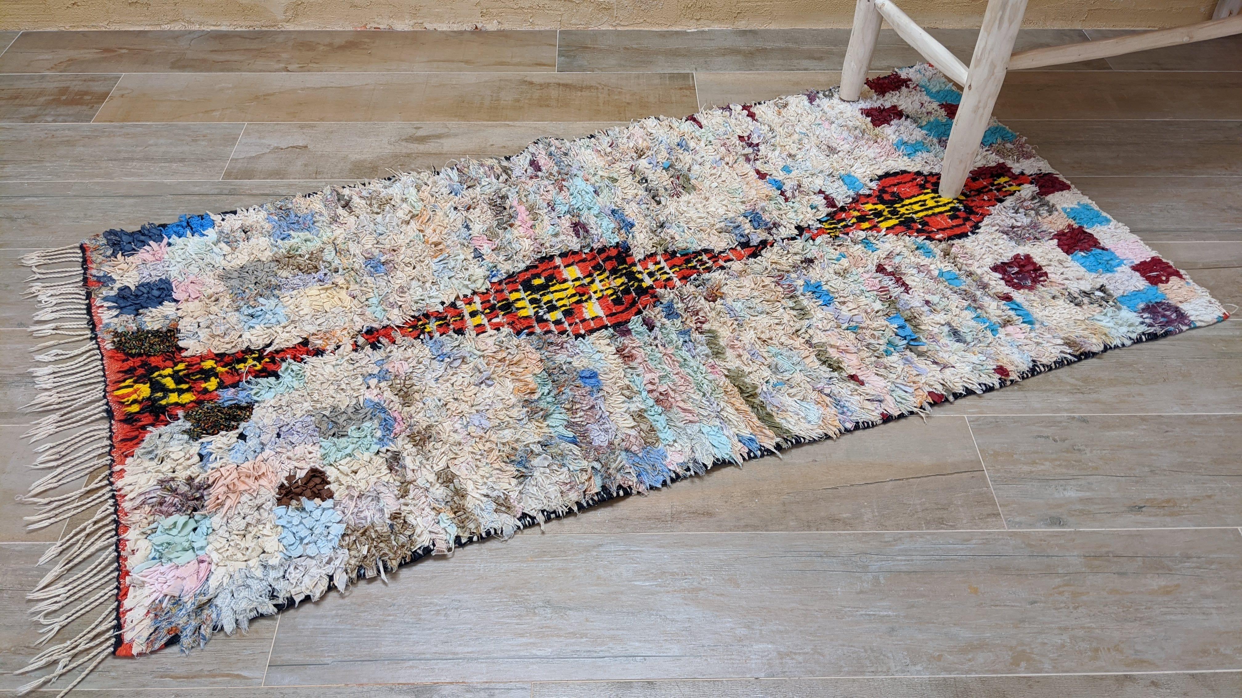 Vintage Boucherouite Rug - 165 x 85 cm || 5.41 x 2.79 feet - Image 4