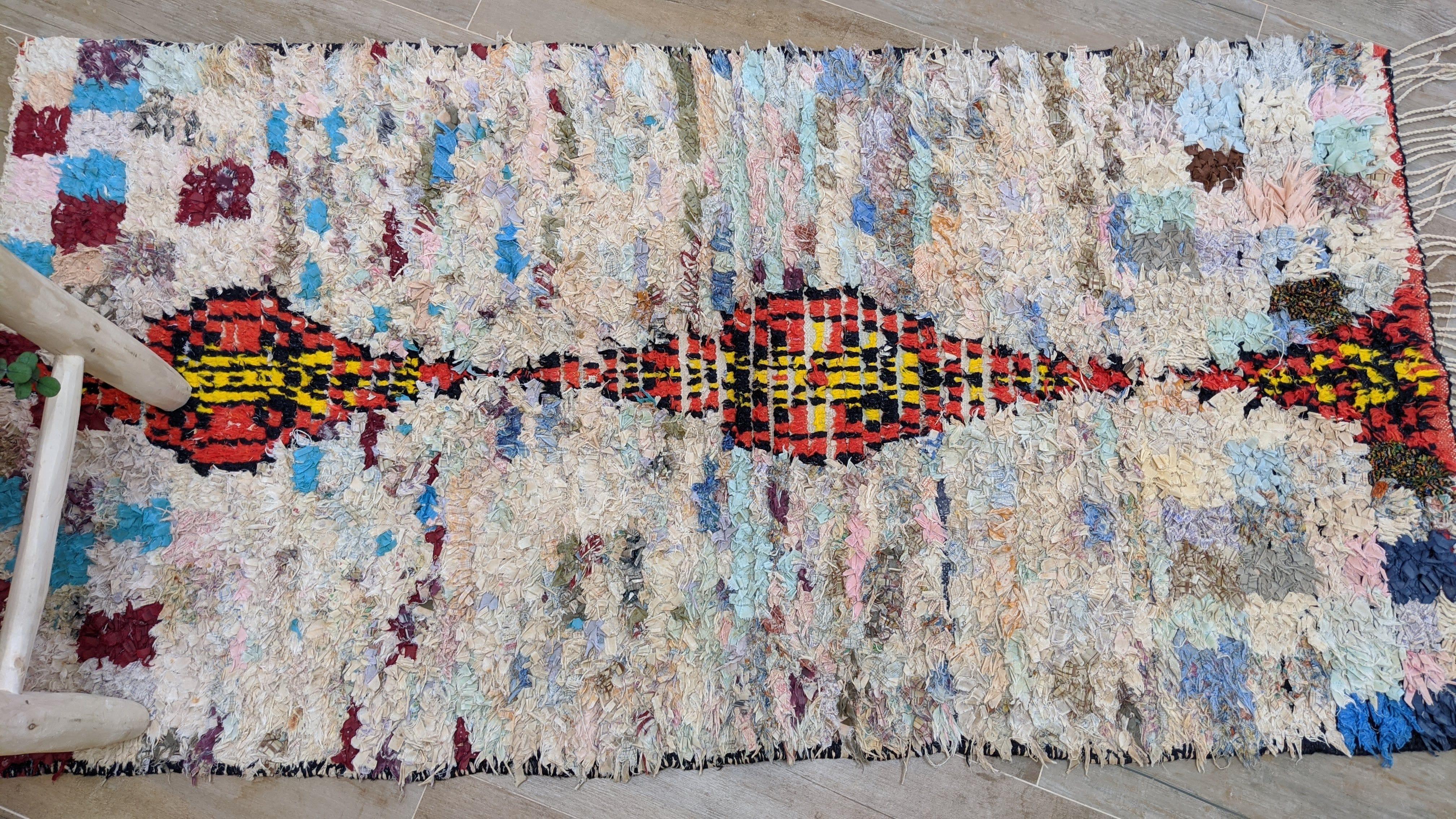 Vintage Boucherouite Rug - 165 x 85 cm || 5.41 x 2.79 feet - Image 8