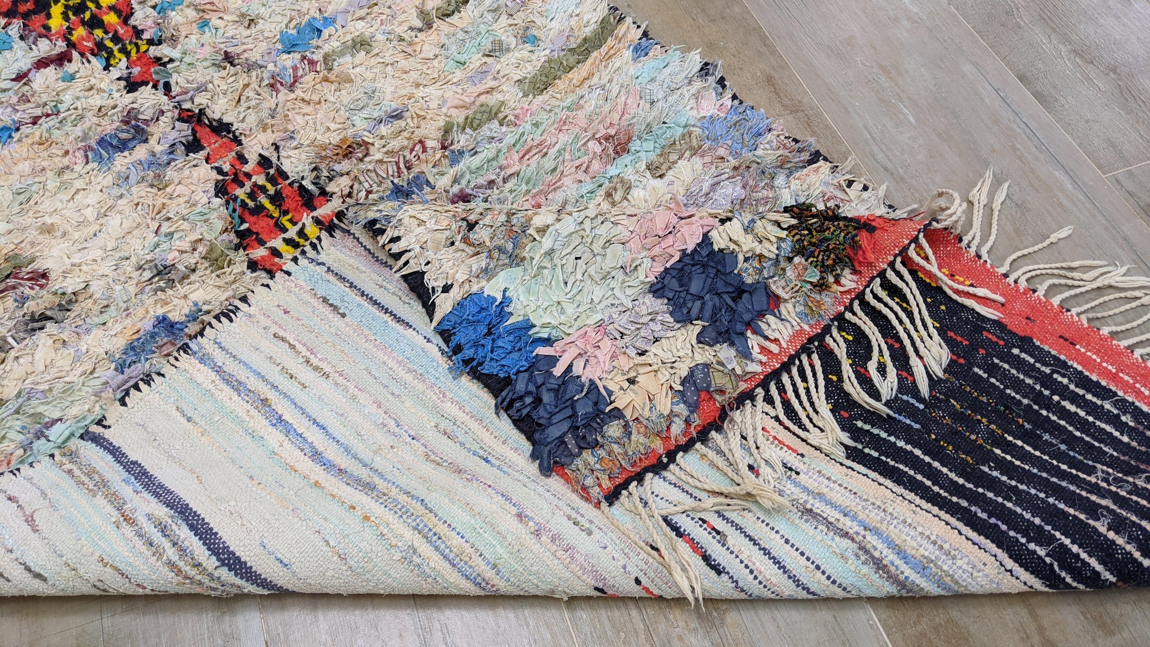 Vintage Boucherouite Rug - 165 x 85 cm || 5.41 x 2.79 feet - Image 9
