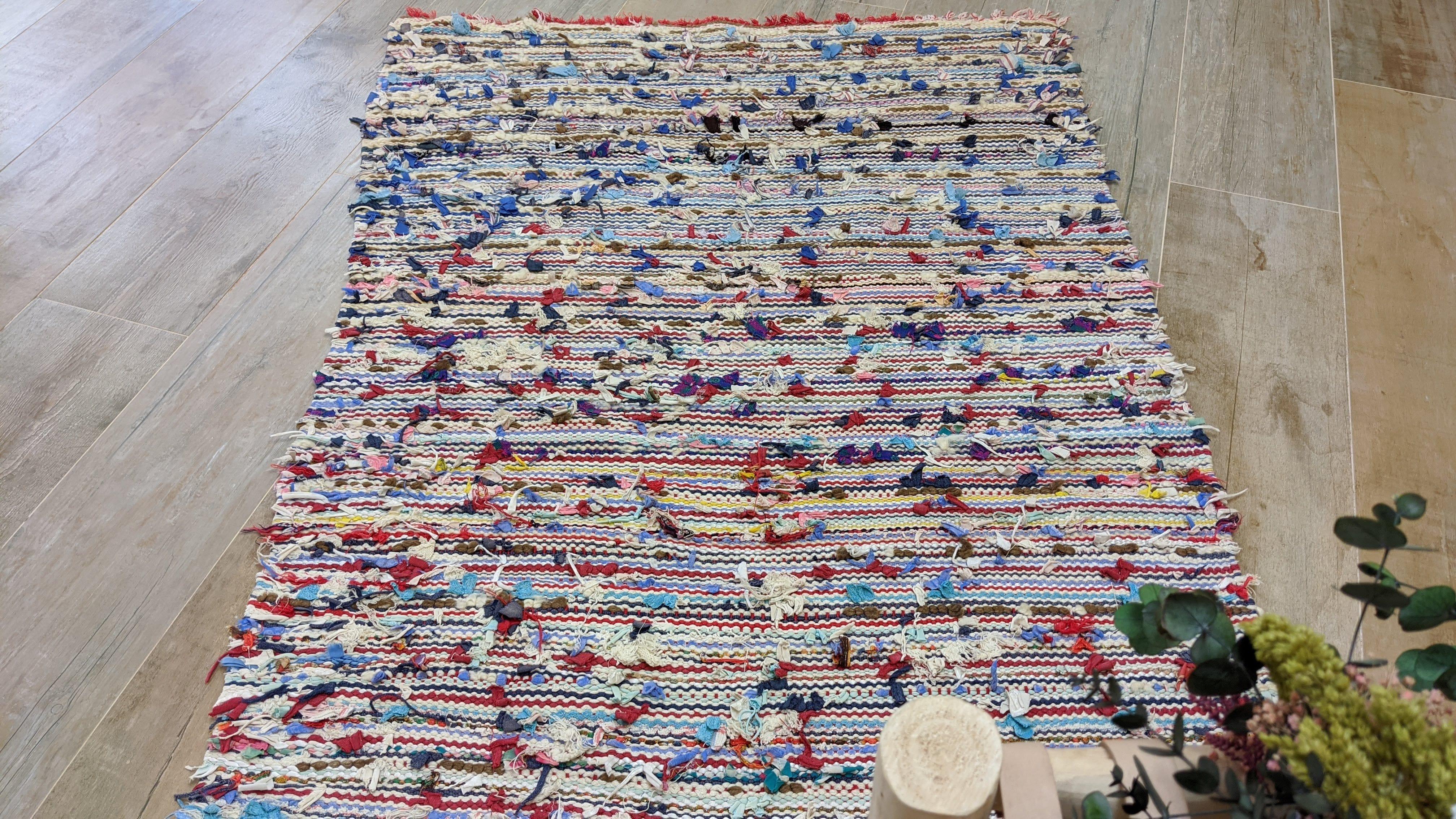 Vintage Boucherouite Rug - 165 x 90 cm || 5.41 x 2.95 feet - Image 6