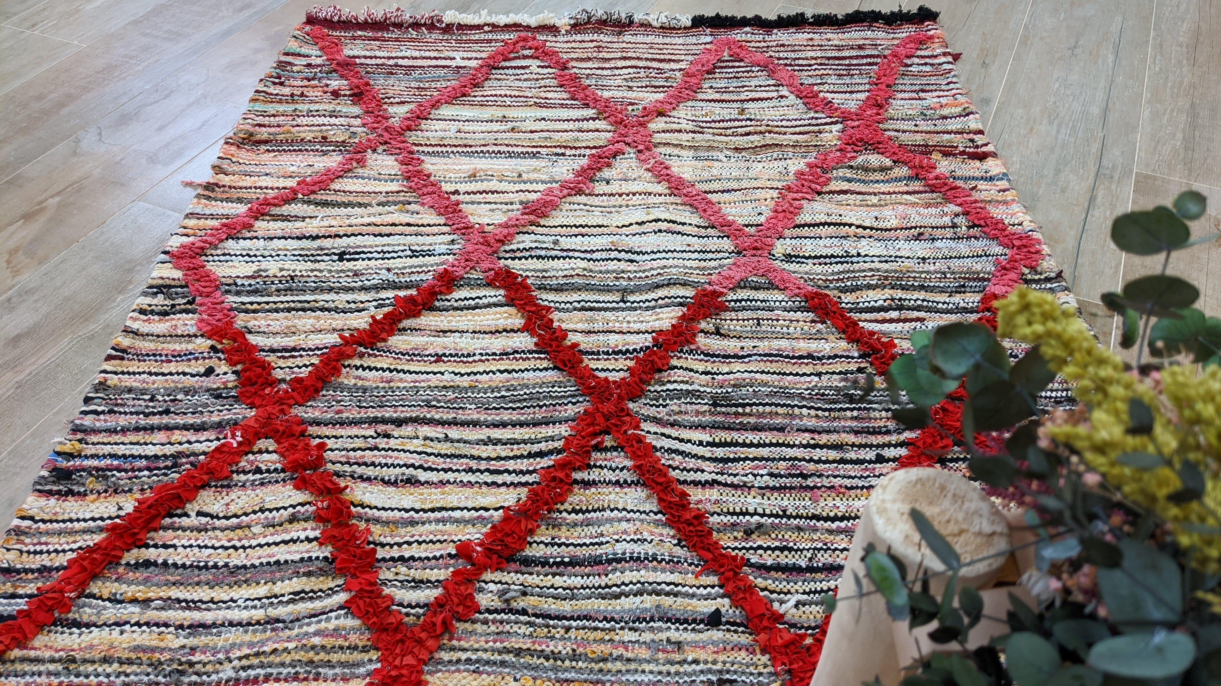 Vintage Boucherouite Rug - 175 x 110 cm || 5.74 x 3.61 feet - Image 3
