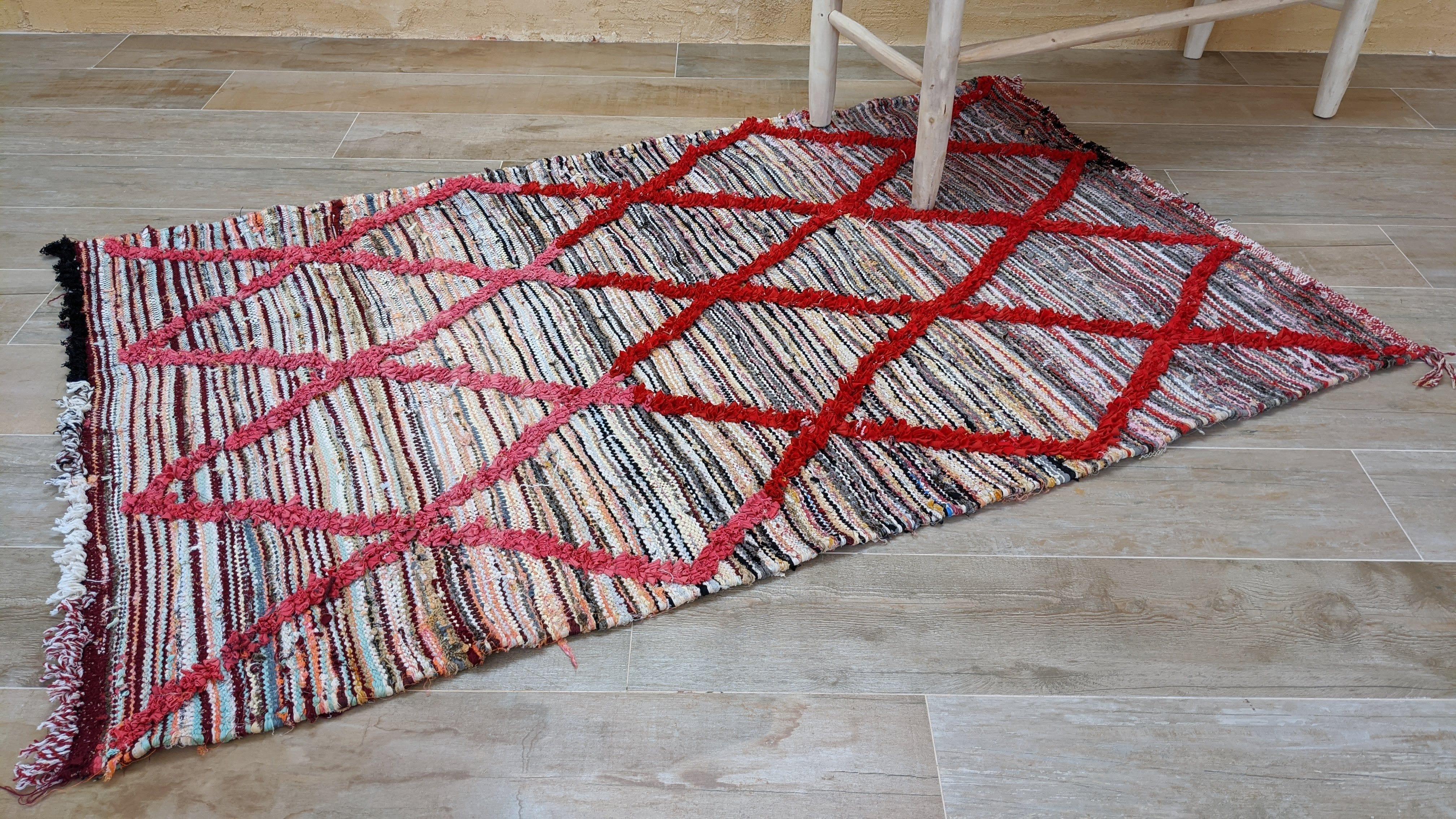 Vintage Boucherouite Rug - 175 x 110 cm || 5.74 x 3.61 feet - Image 5