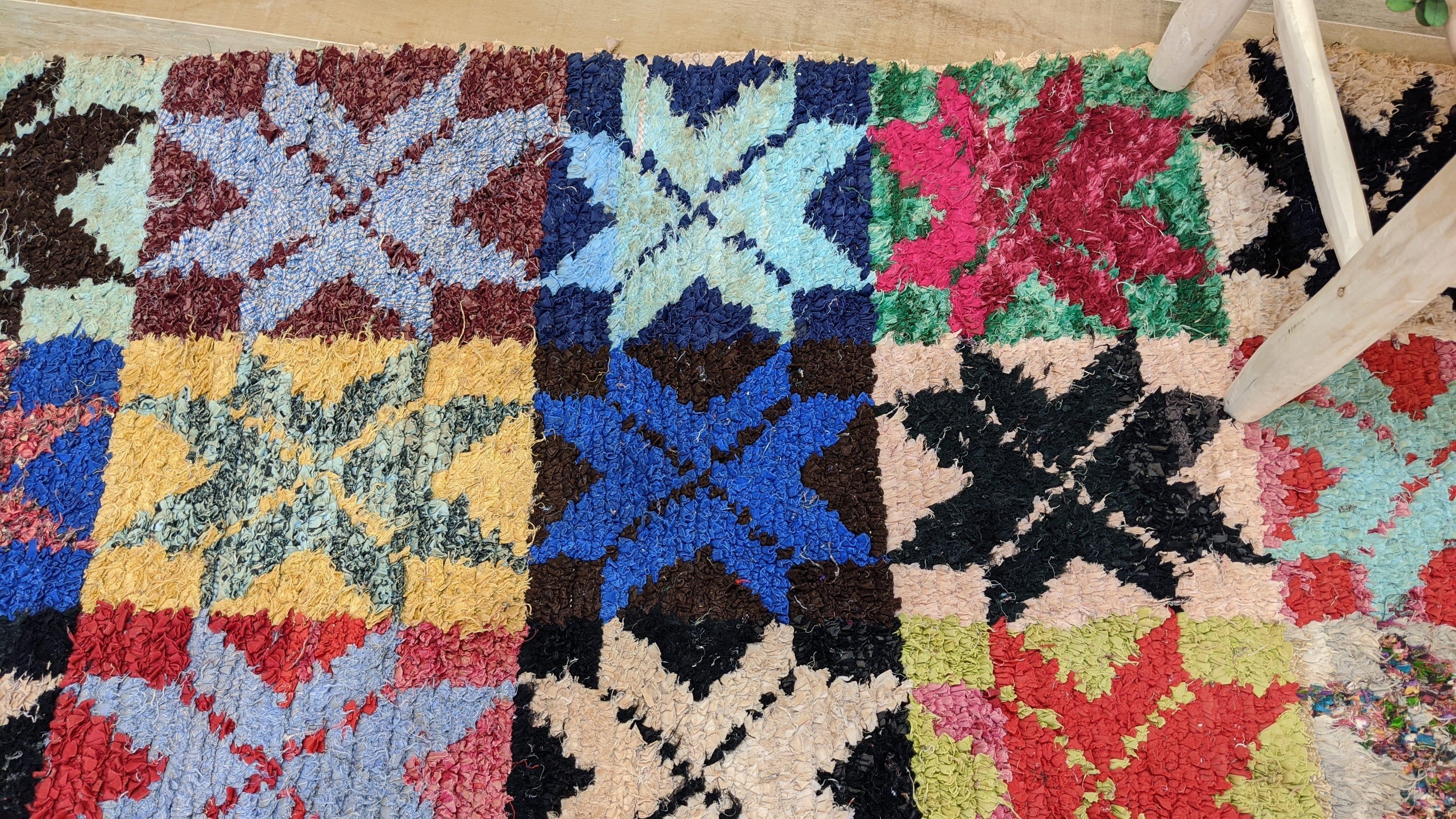 Vintage Boucherouite Rug - 180 x 115 cm || 5.91 x 3.77 feet - Image 3