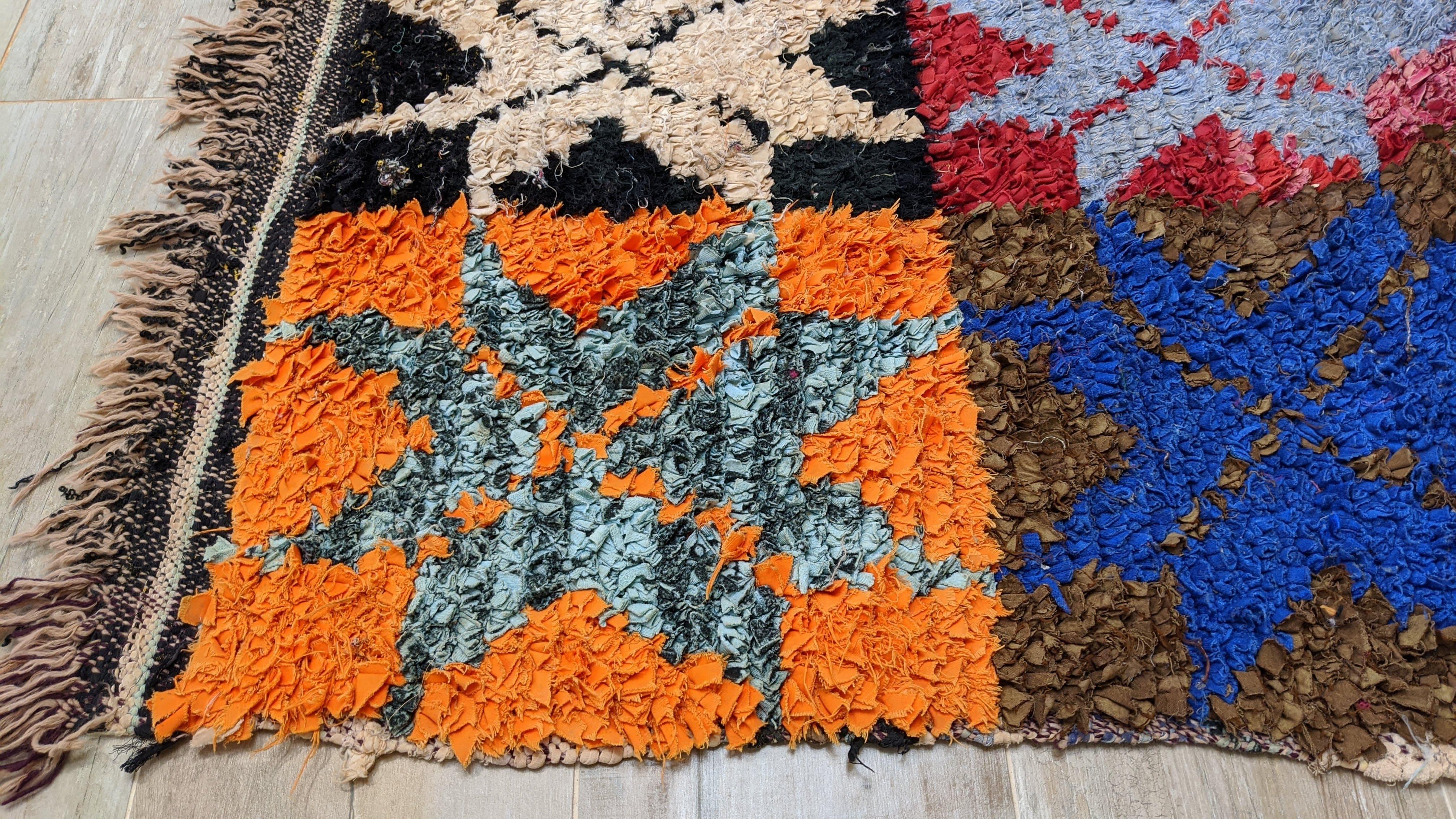 Vintage Boucherouite Rug - 180 x 115 cm || 5.91 x 3.77 feet - Image 4