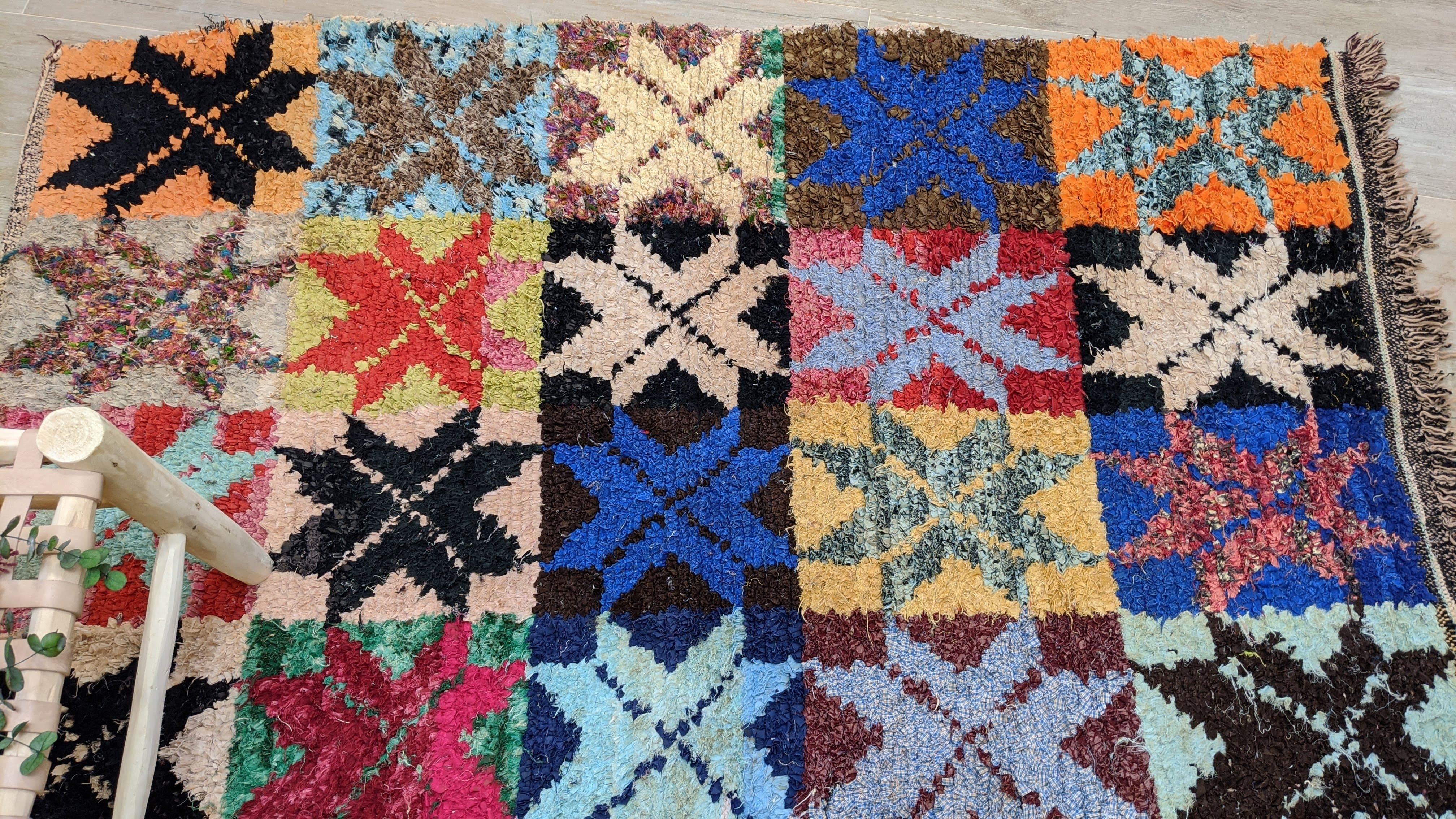 Vintage Boucherouite Rug - 180 x 115 cm || 5.91 x 3.77 feet - Image 6