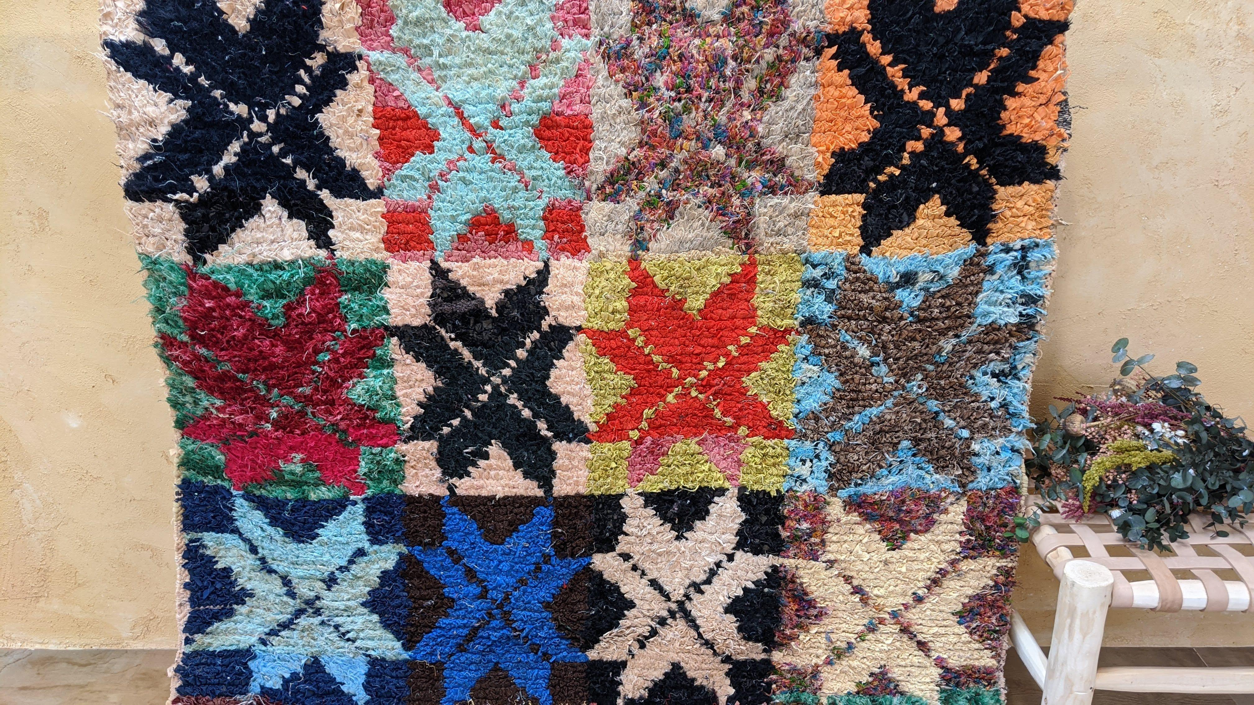 Vintage Boucherouite Rug - 180 x 115 cm || 5.91 x 3.77 feet - Image 8