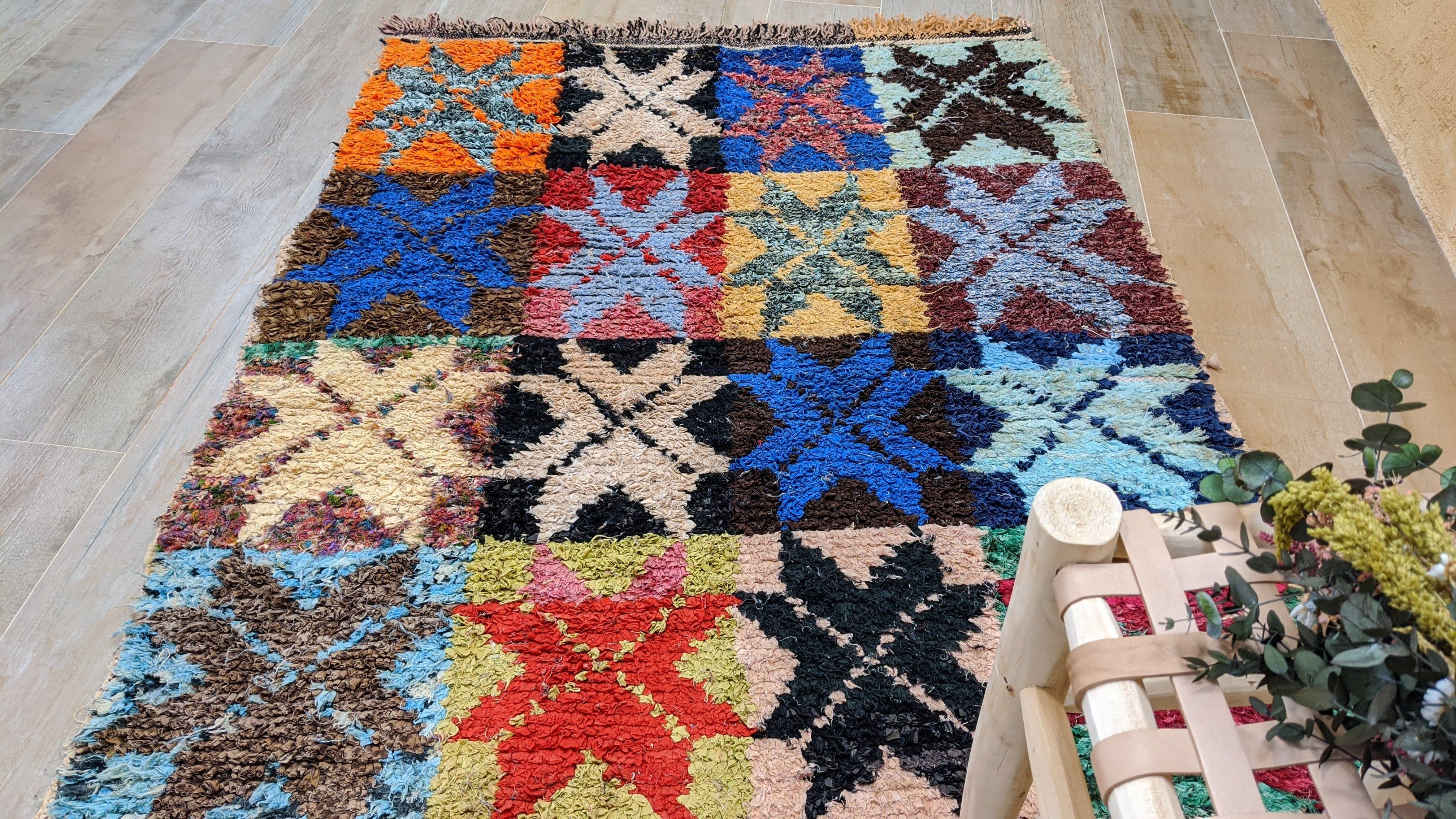 Vintage Boucherouite Rug - 180 x 115 cm || 5.91 x 3.77 feet - Image 9