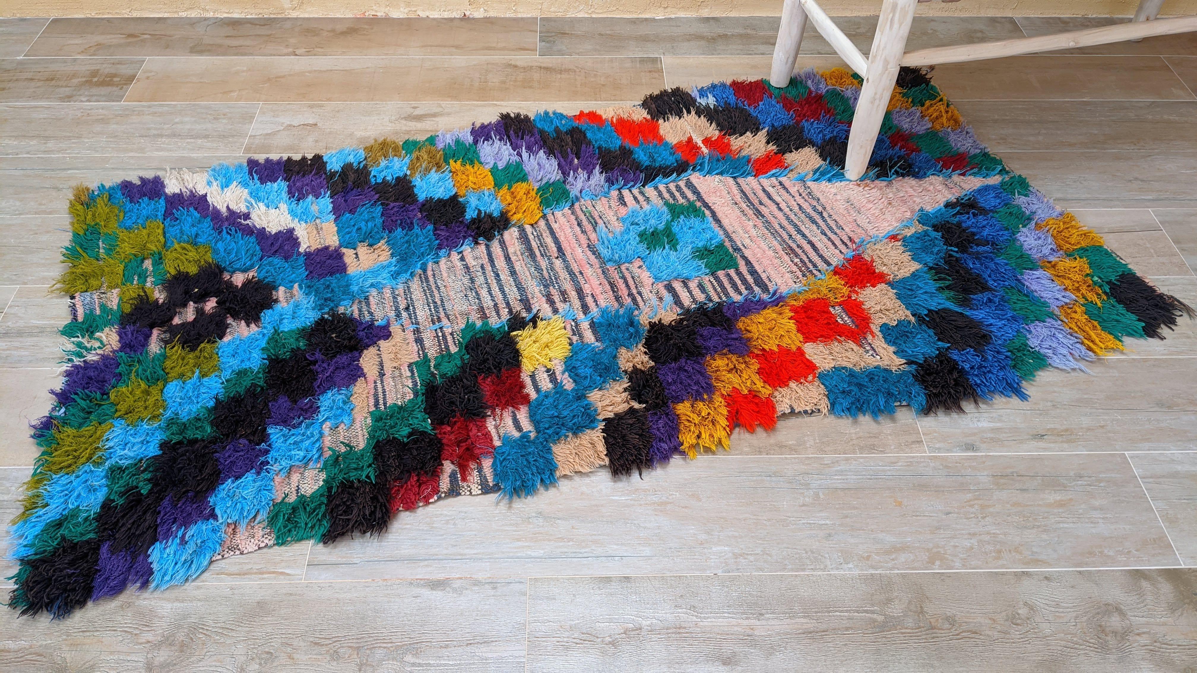 Vintage Boucherouite Rug - 180 x 90 cm || 5.91 x 2.95 feet - Image 4