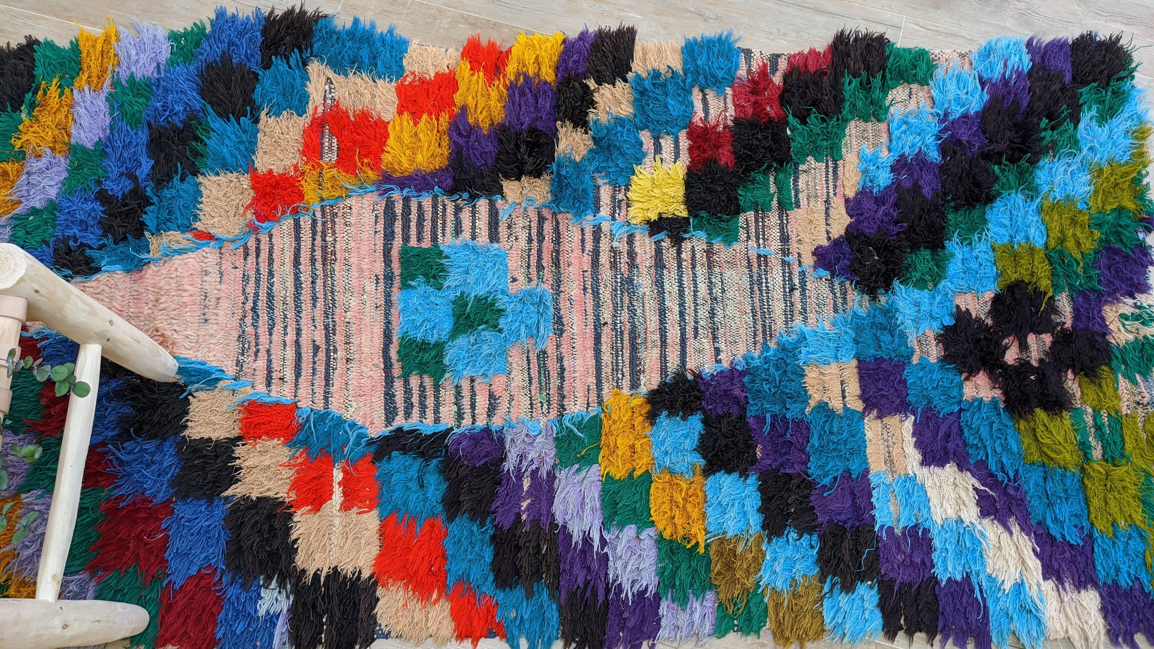 Vintage Boucherouite Rug - 180 x 90 cm || 5.91 x 2.95 feet - Image 7