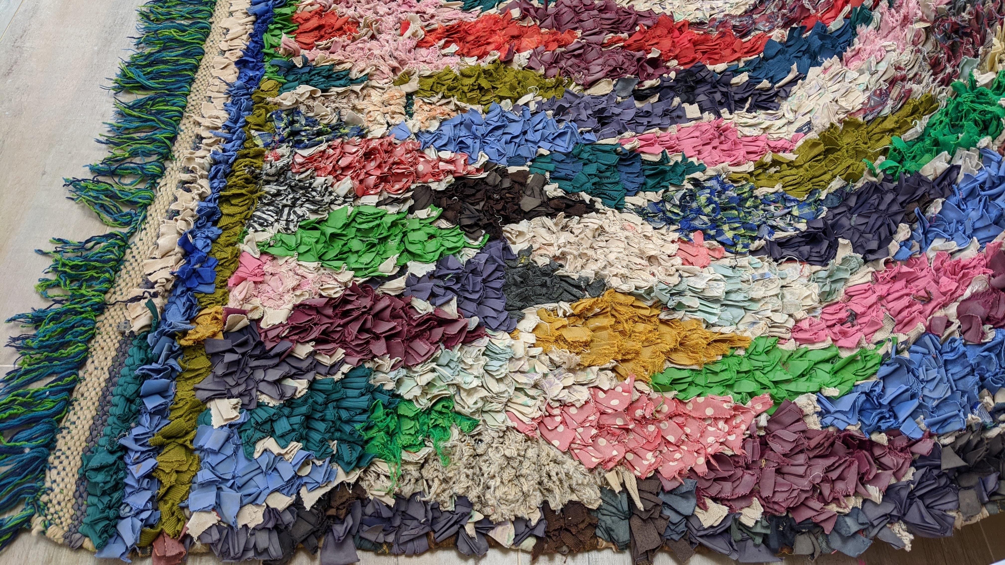 Vintage Boucherouite Rug - 185 x 130 cm || 6.07 x 4.27 feet - Image 6