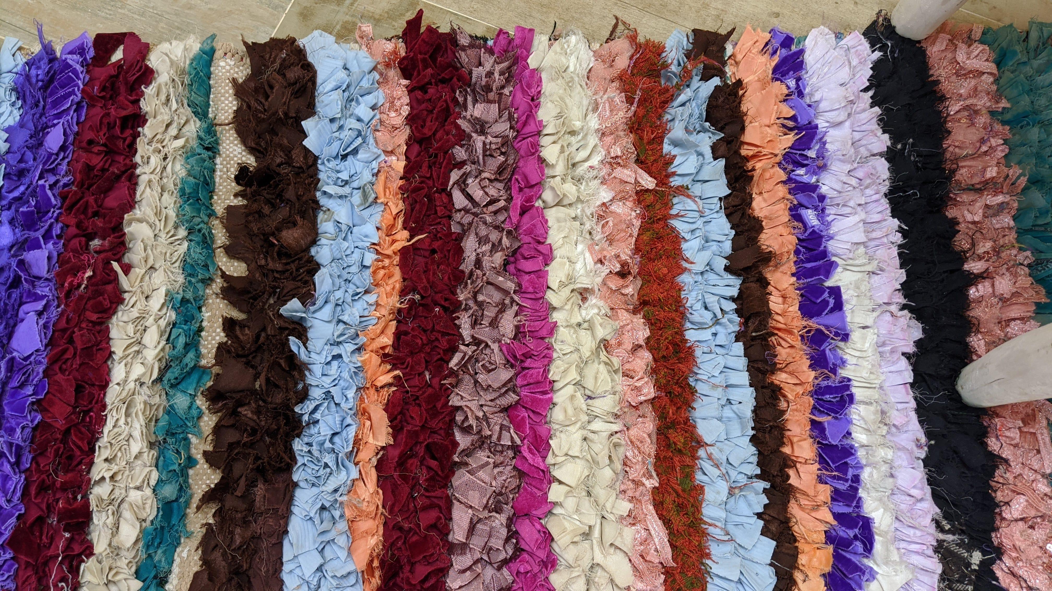 Vintage Boucherouite Rug - 185 x 50 cm || 6.07 x 1.64 feet - Image 5