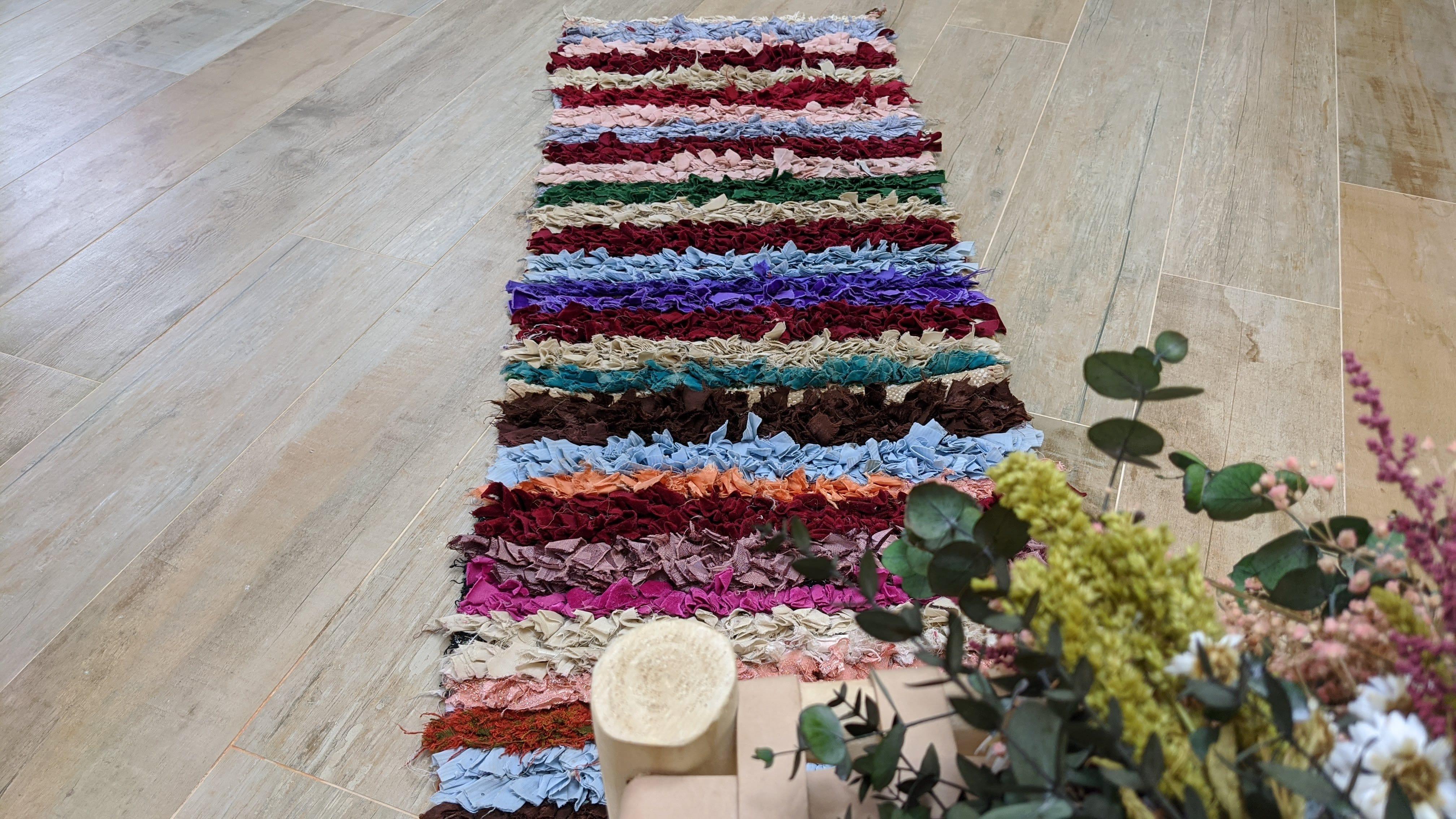Vintage Boucherouite Rug - 185 x 50 cm || 6.07 x 1.64 feet - Image 6