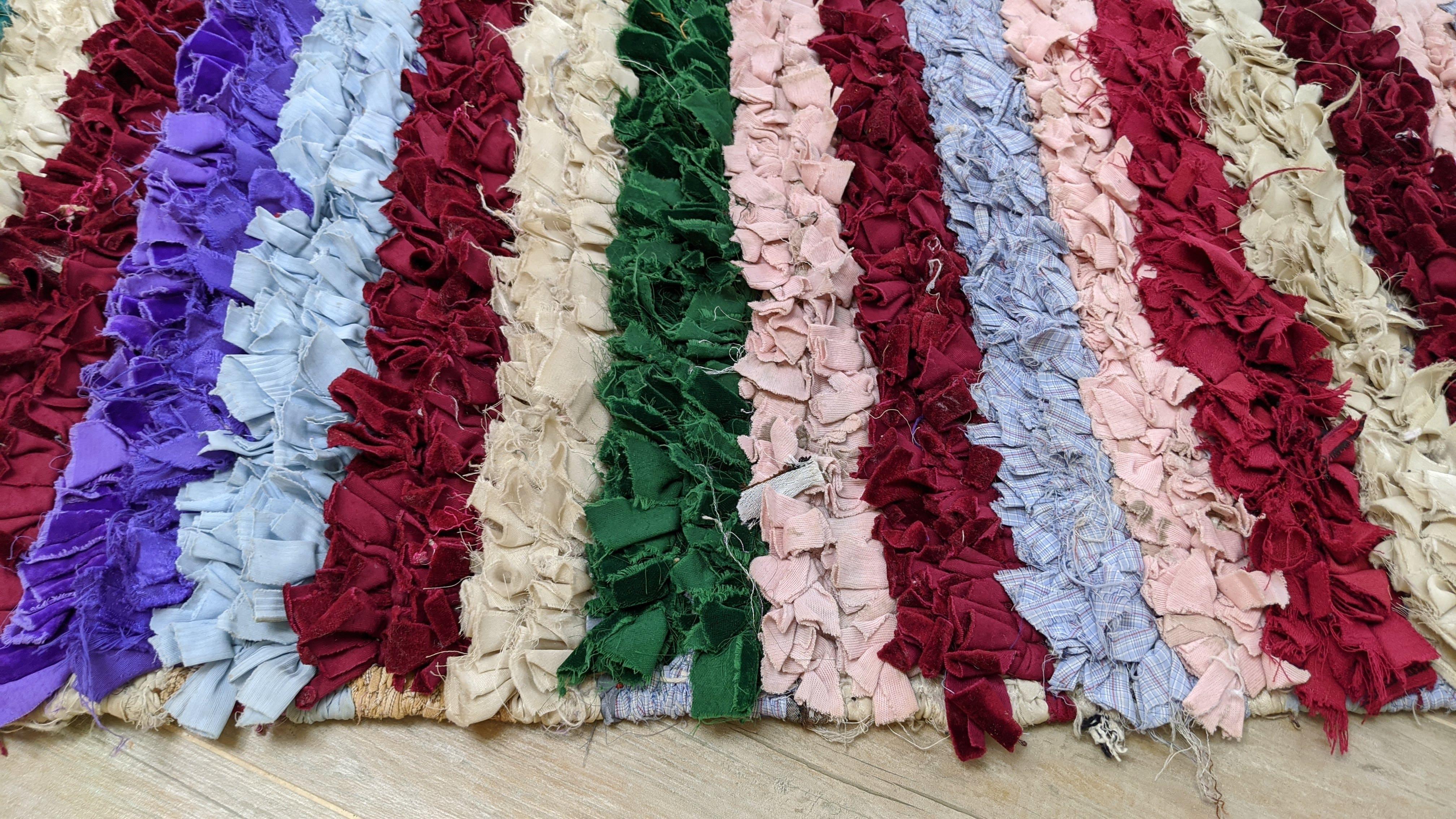 Vintage Boucherouite Rug - 185 x 50 cm || 6.07 x 1.64 feet - Image 7