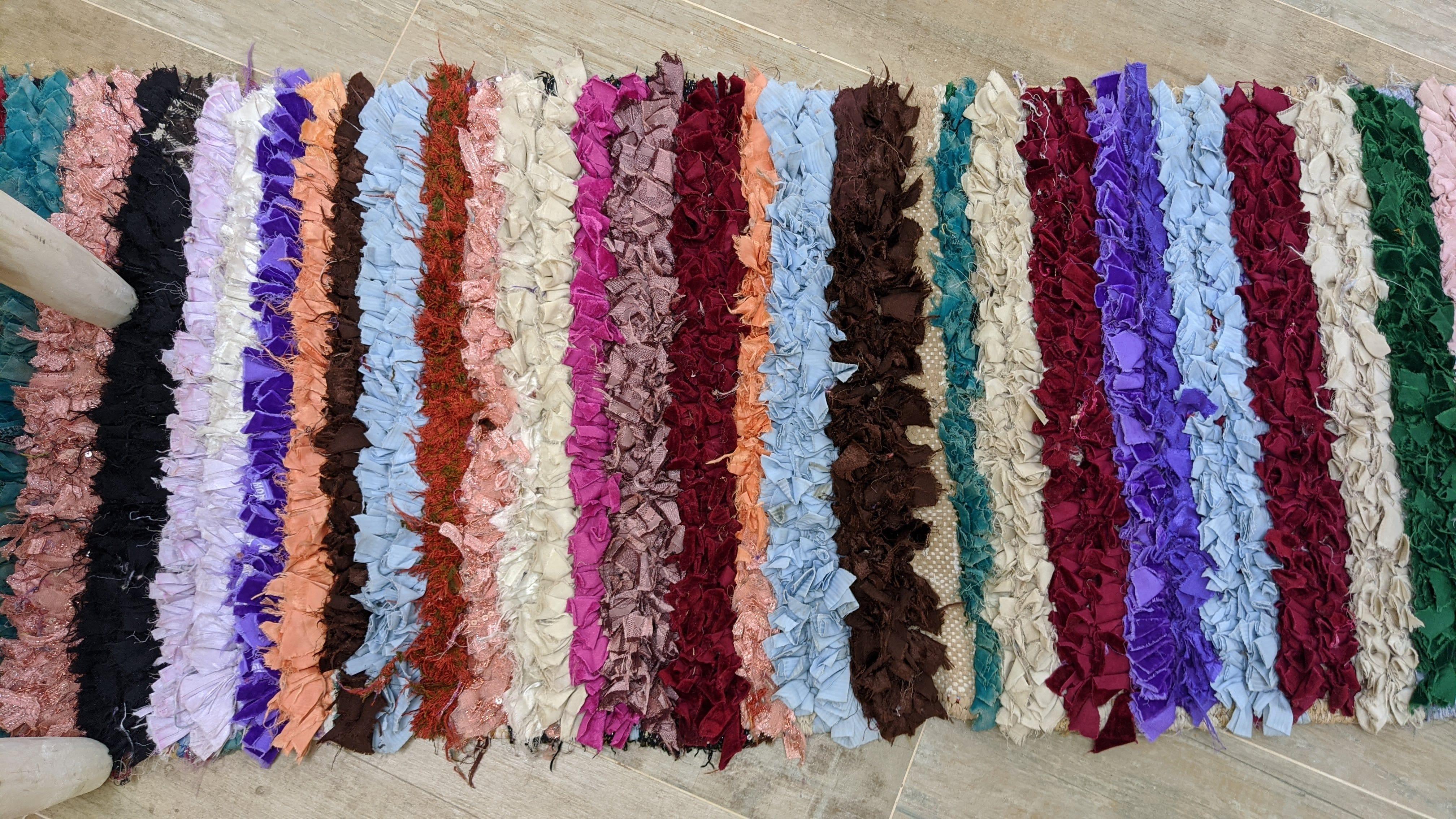 Vintage Boucherouite Rug - 185 x 50 cm || 6.07 x 1.64 feet - Image 8