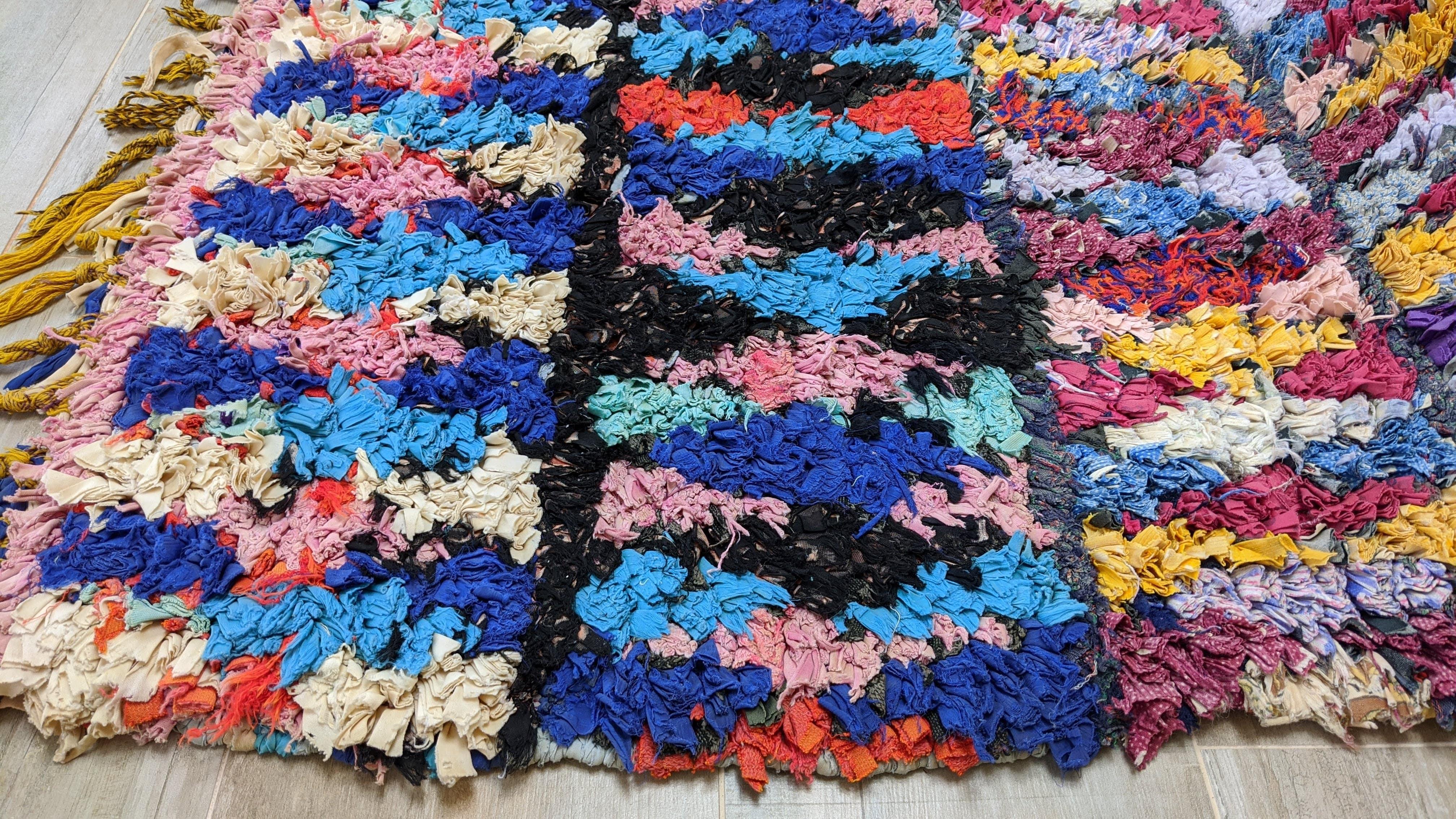 Vintage Boucherouite Rug - 185 x 90 cm || 6.07 x 2.95 feet - Image 3