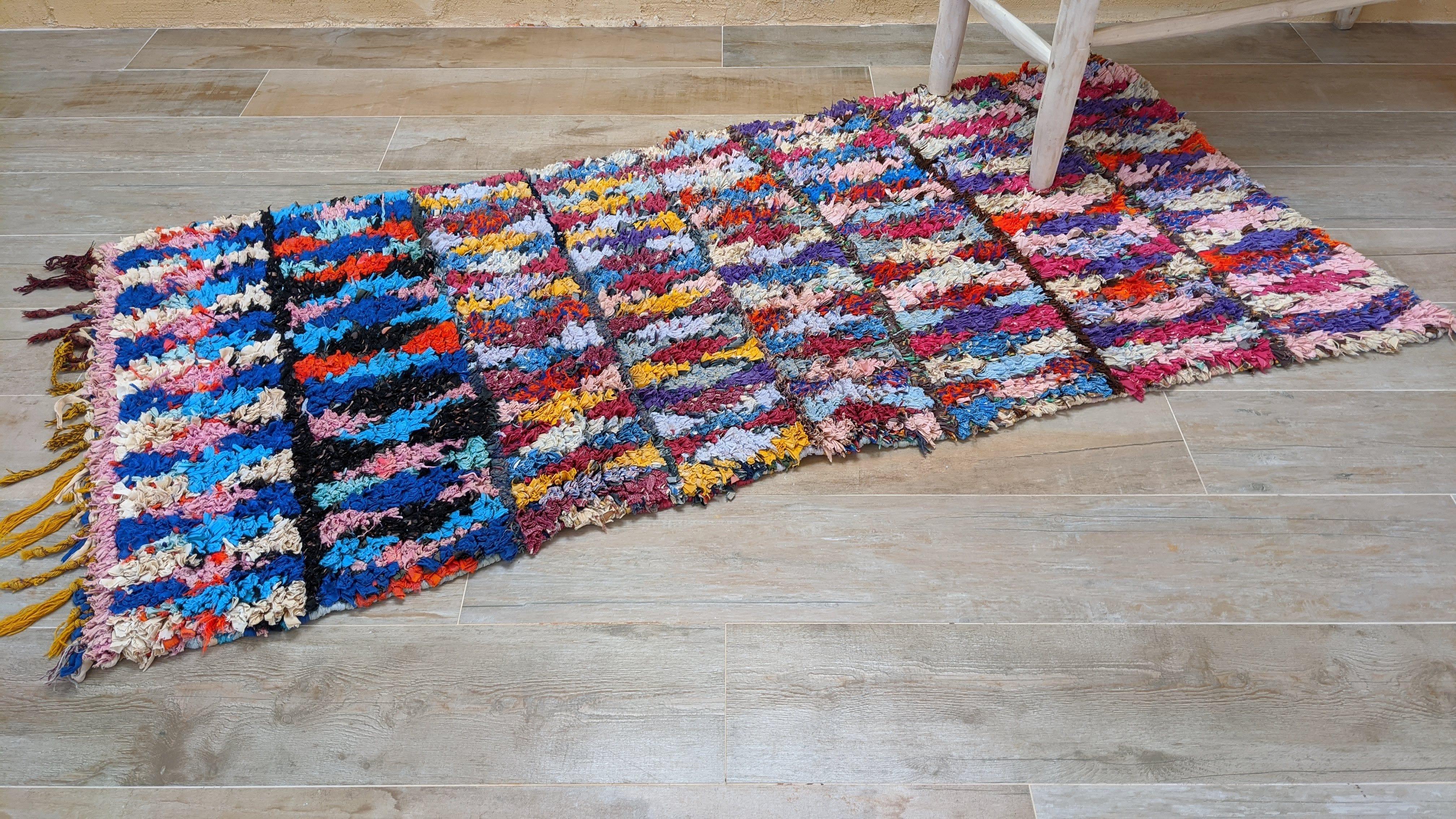 Vintage Boucherouite Rug - 185 x 90 cm || 6.07 x 2.95 feet - Image 4