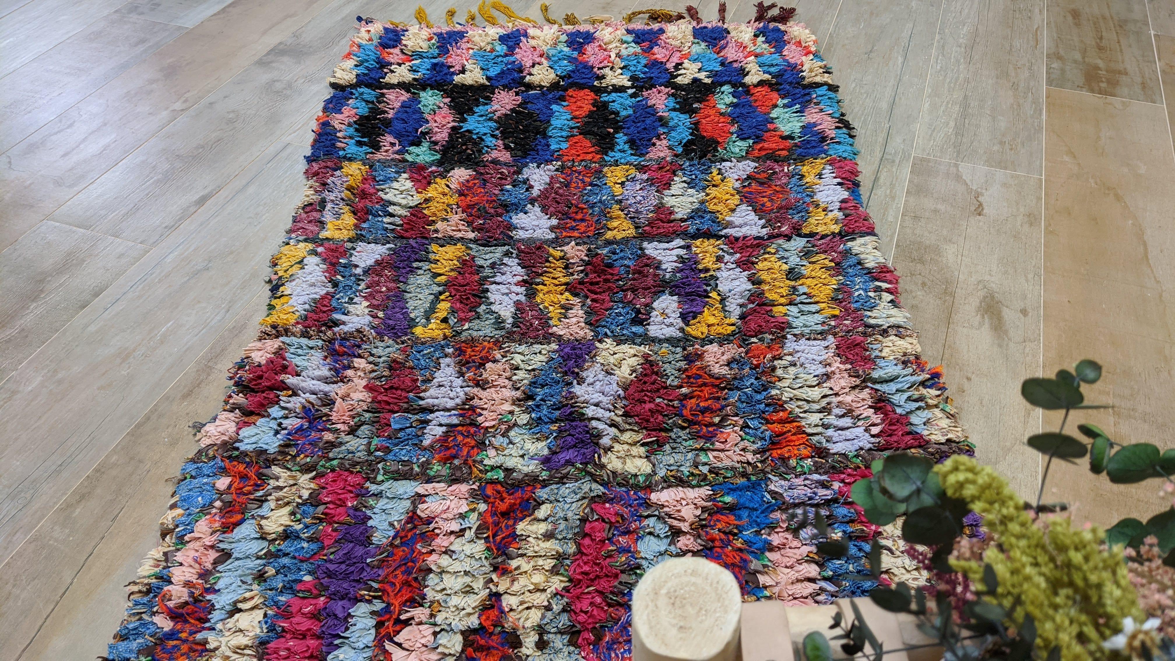 Vintage Boucherouite Rug - 185 x 90 cm || 6.07 x 2.95 feet - Image 6
