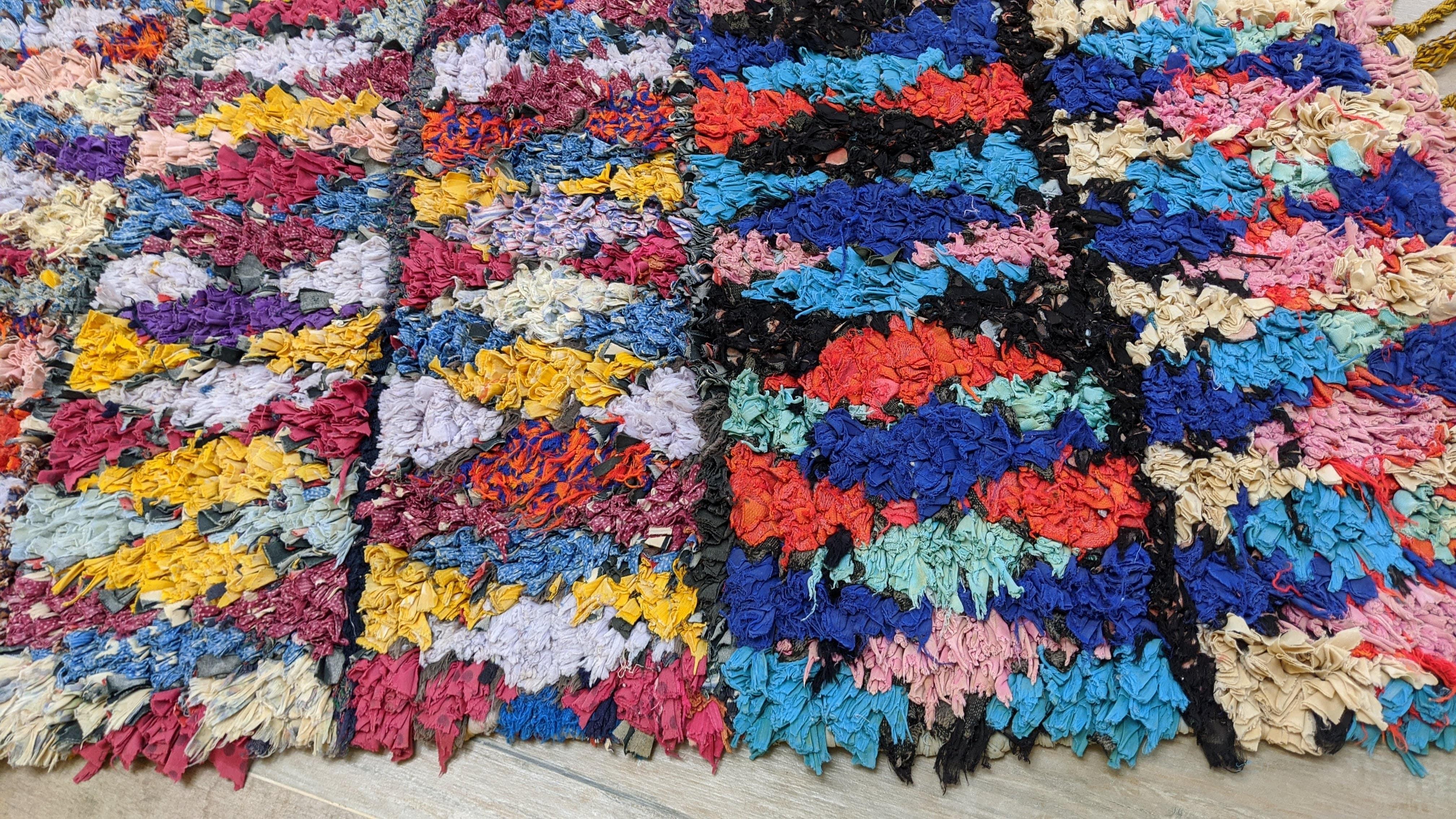Vintage Boucherouite Rug - 185 x 90 cm || 6.07 x 2.95 feet - Image 7