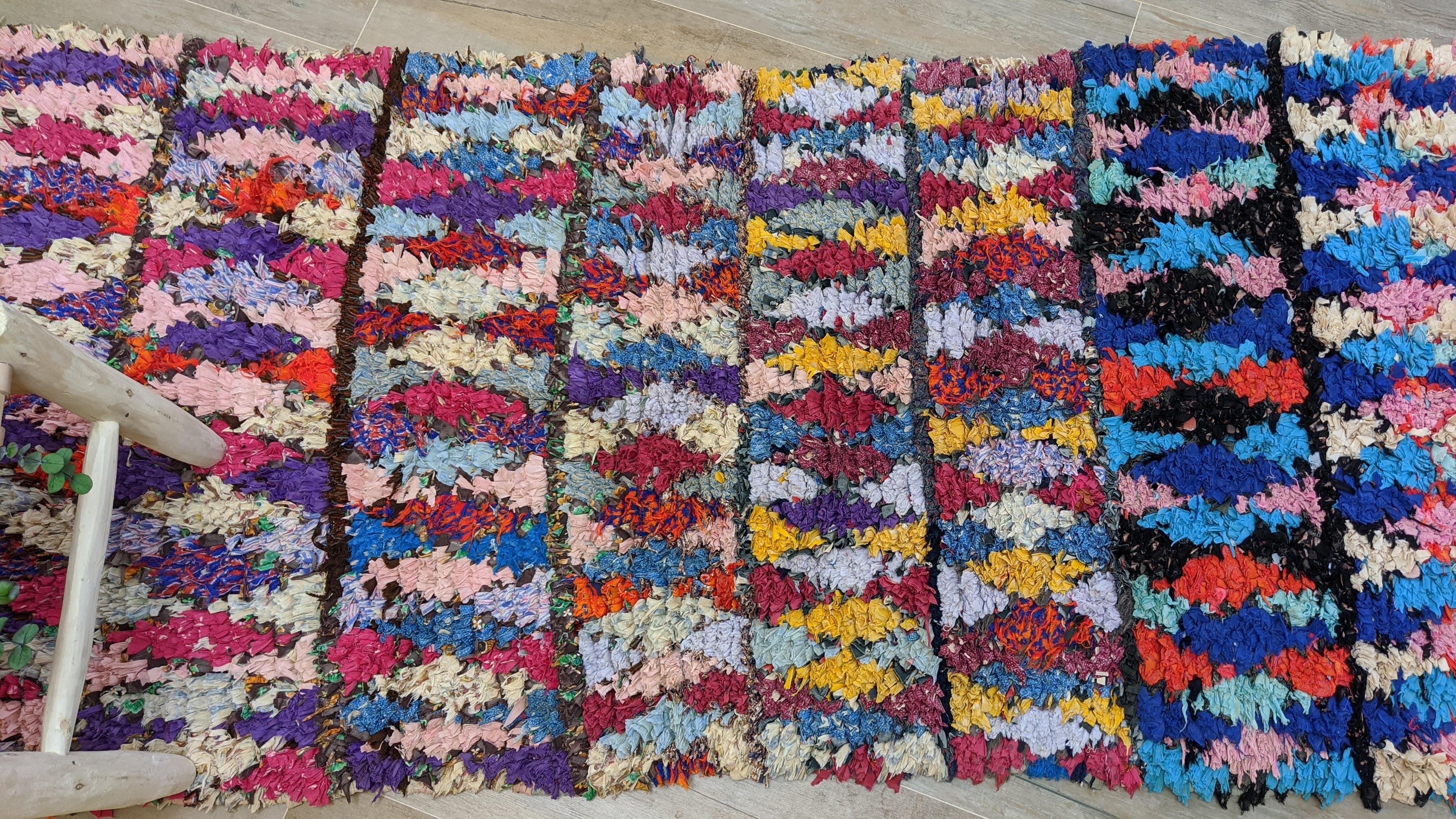 Vintage Boucherouite Rug - 185 x 90 cm || 6.07 x 2.95 feet - Image 8