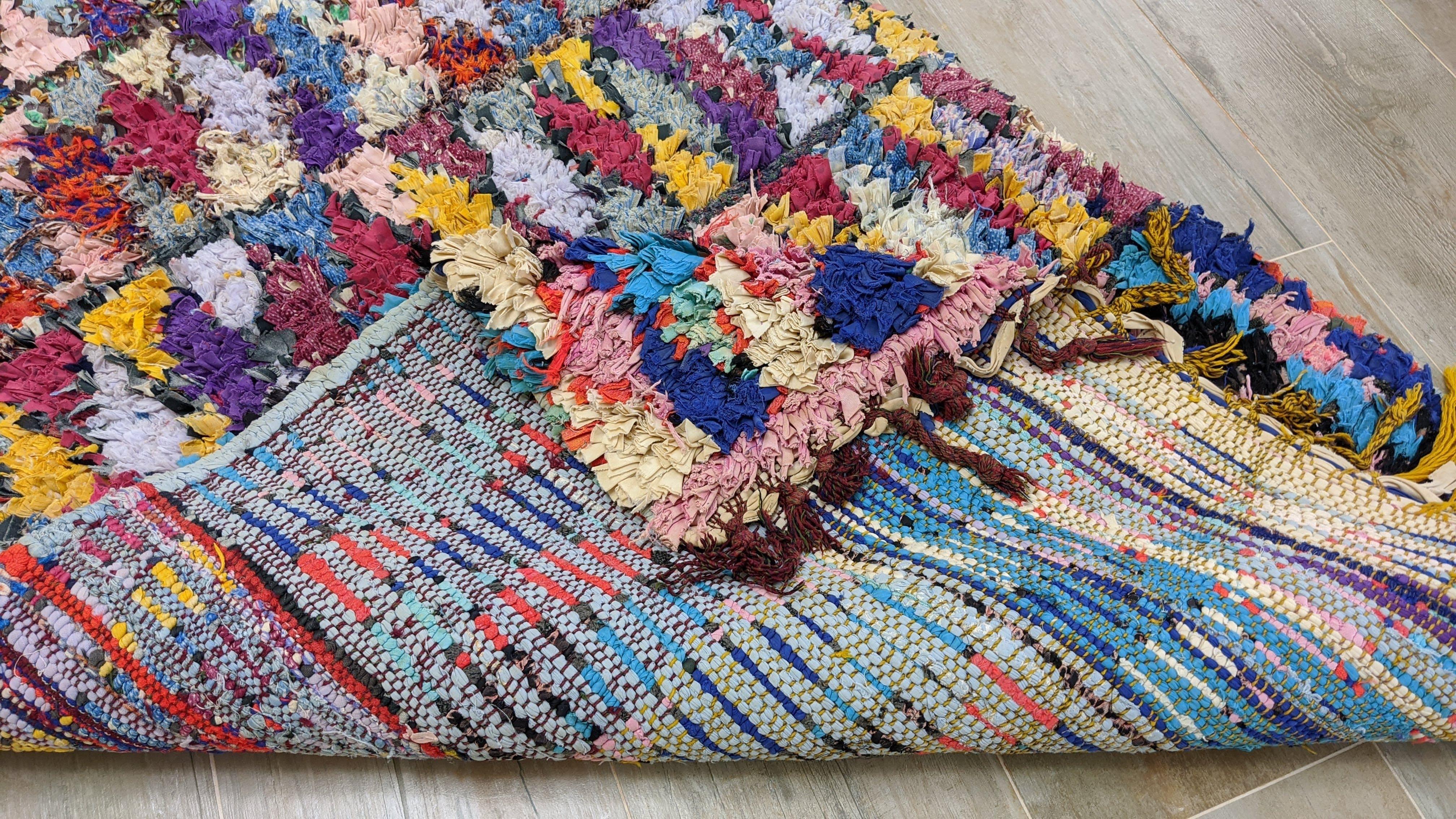 Vintage Boucherouite Rug - 185 x 90 cm || 6.07 x 2.95 feet - Image 9