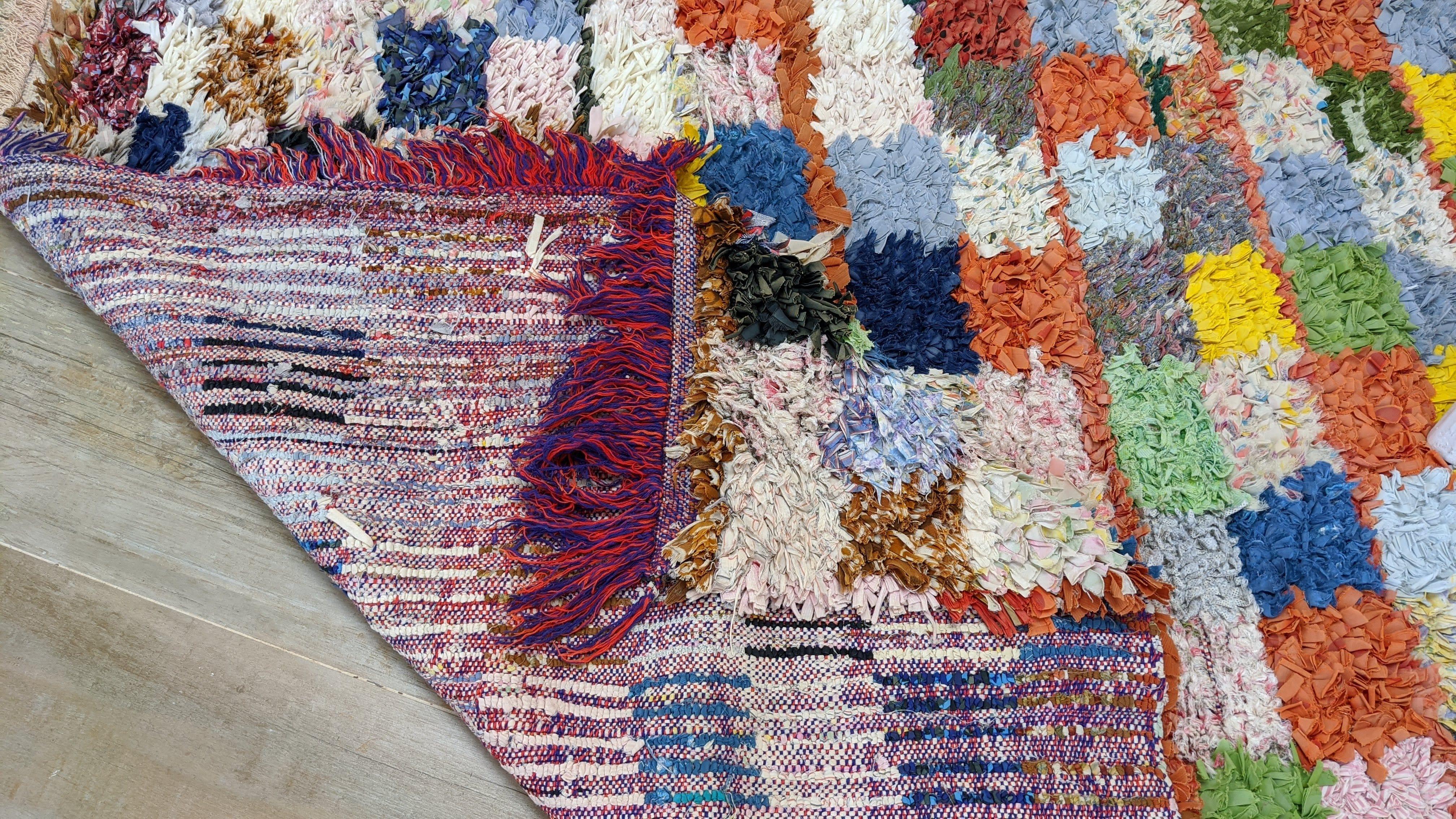 Vintage Boucherouite Rug - 195 x 125 cm || 6.4 x 4.1 feet - Image 10