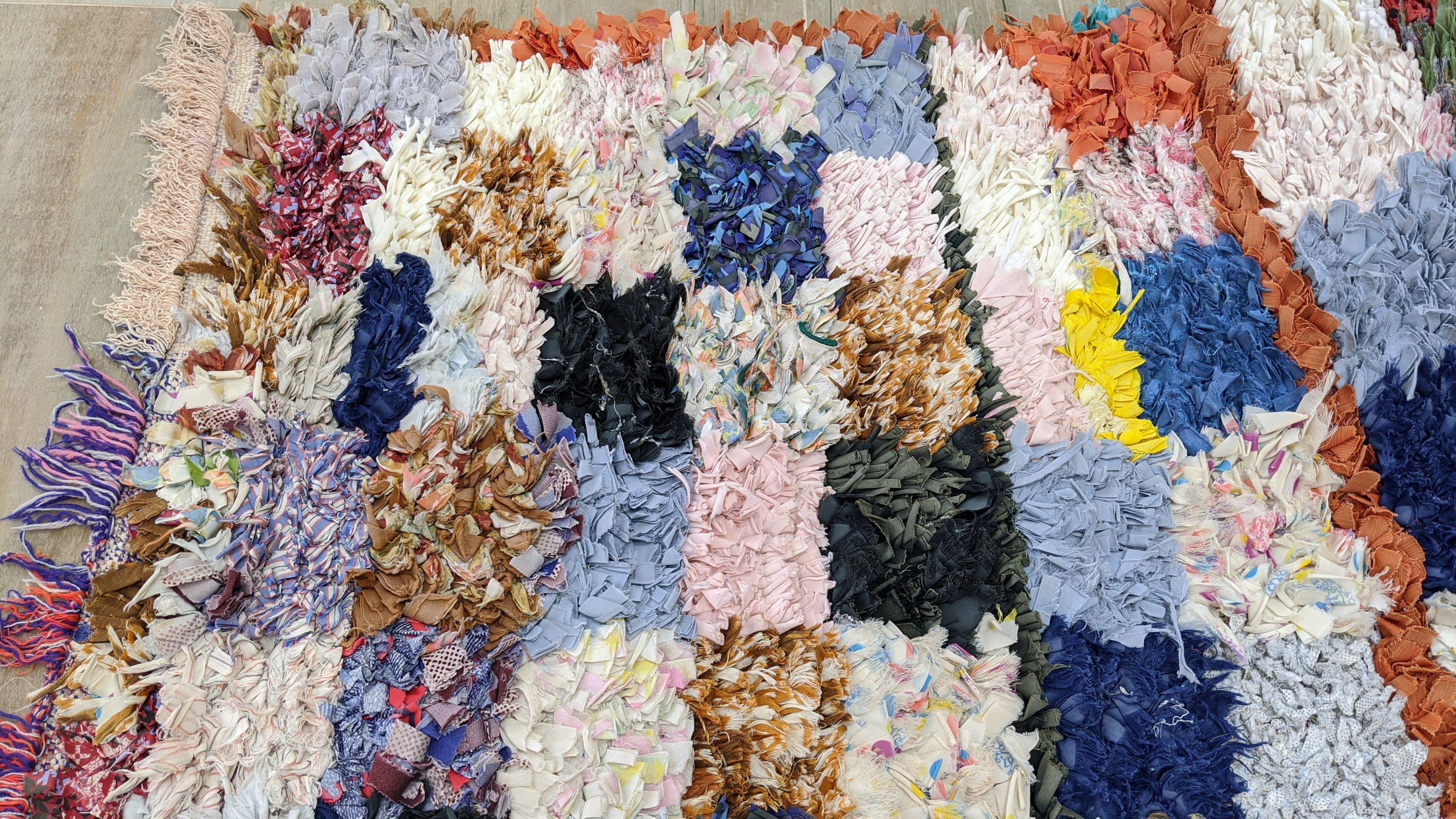 Vintage Boucherouite Rug - 195 x 125 cm || 6.4 x 4.1 feet - Image 7