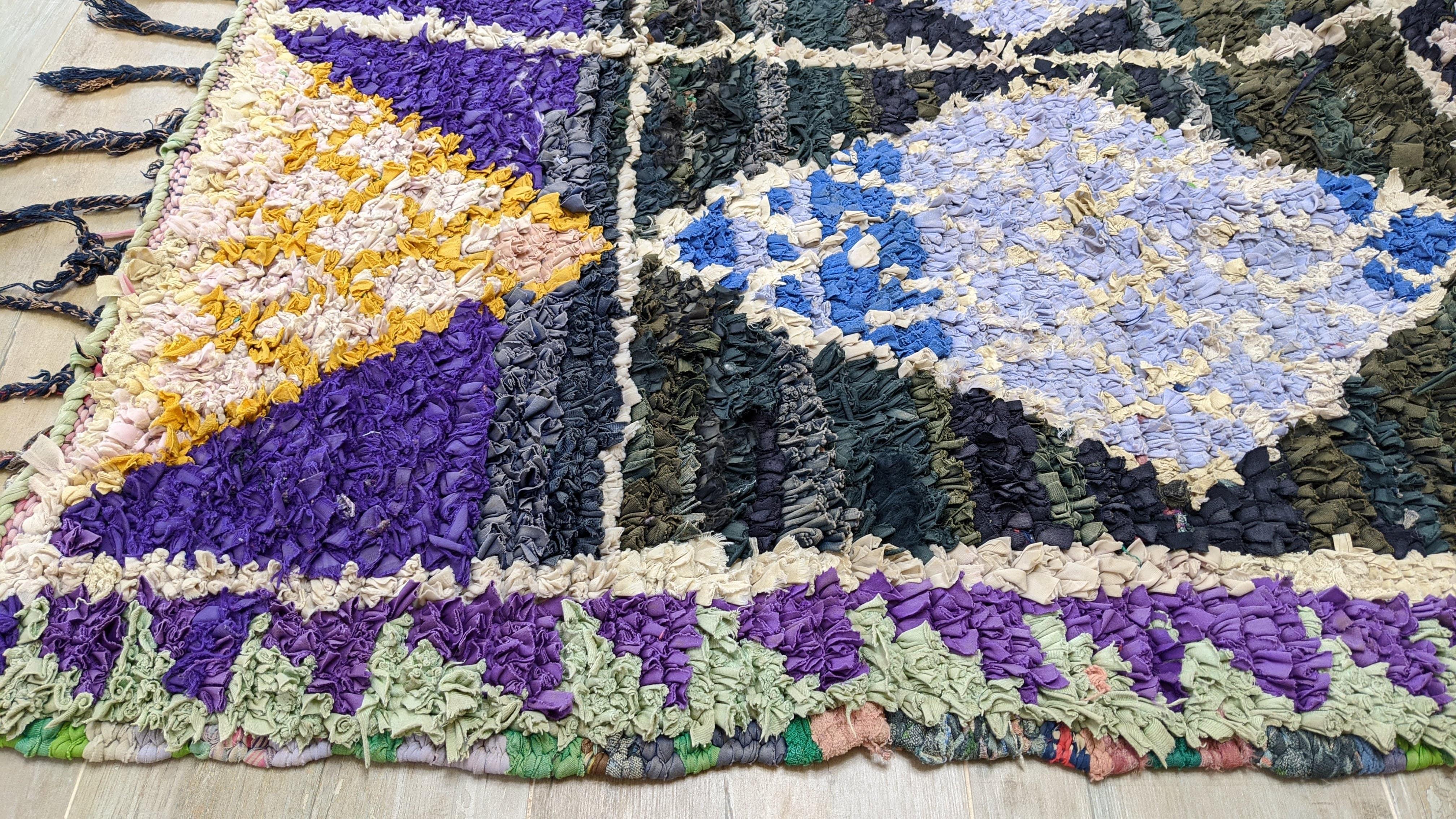 Vintage Boucherouite Rug - 200 x 107 cm || 6.56 x 3.51 feet - Image 3