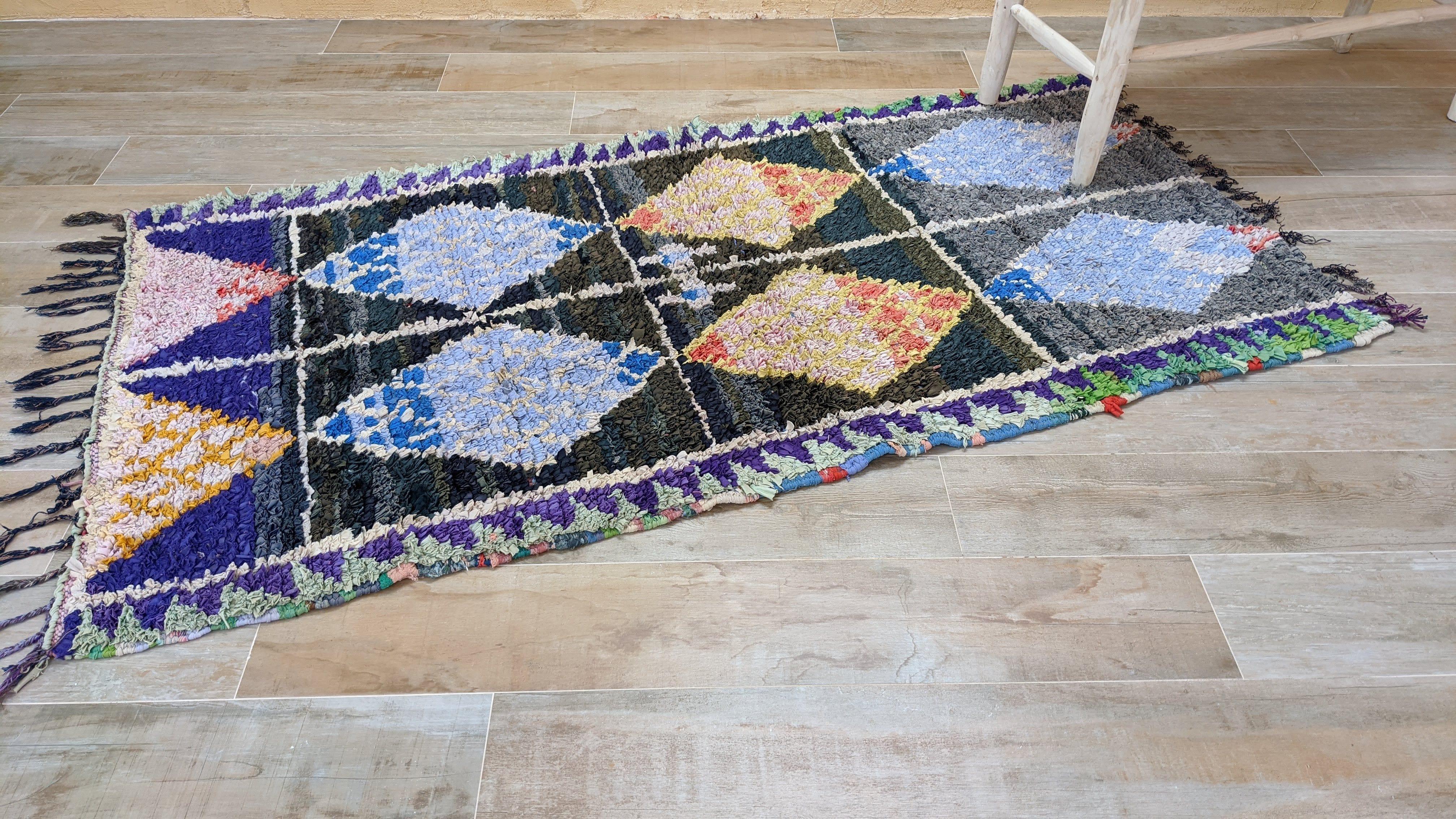 Vintage Boucherouite Rug - 200 x 107 cm || 6.56 x 3.51 feet - Image 4