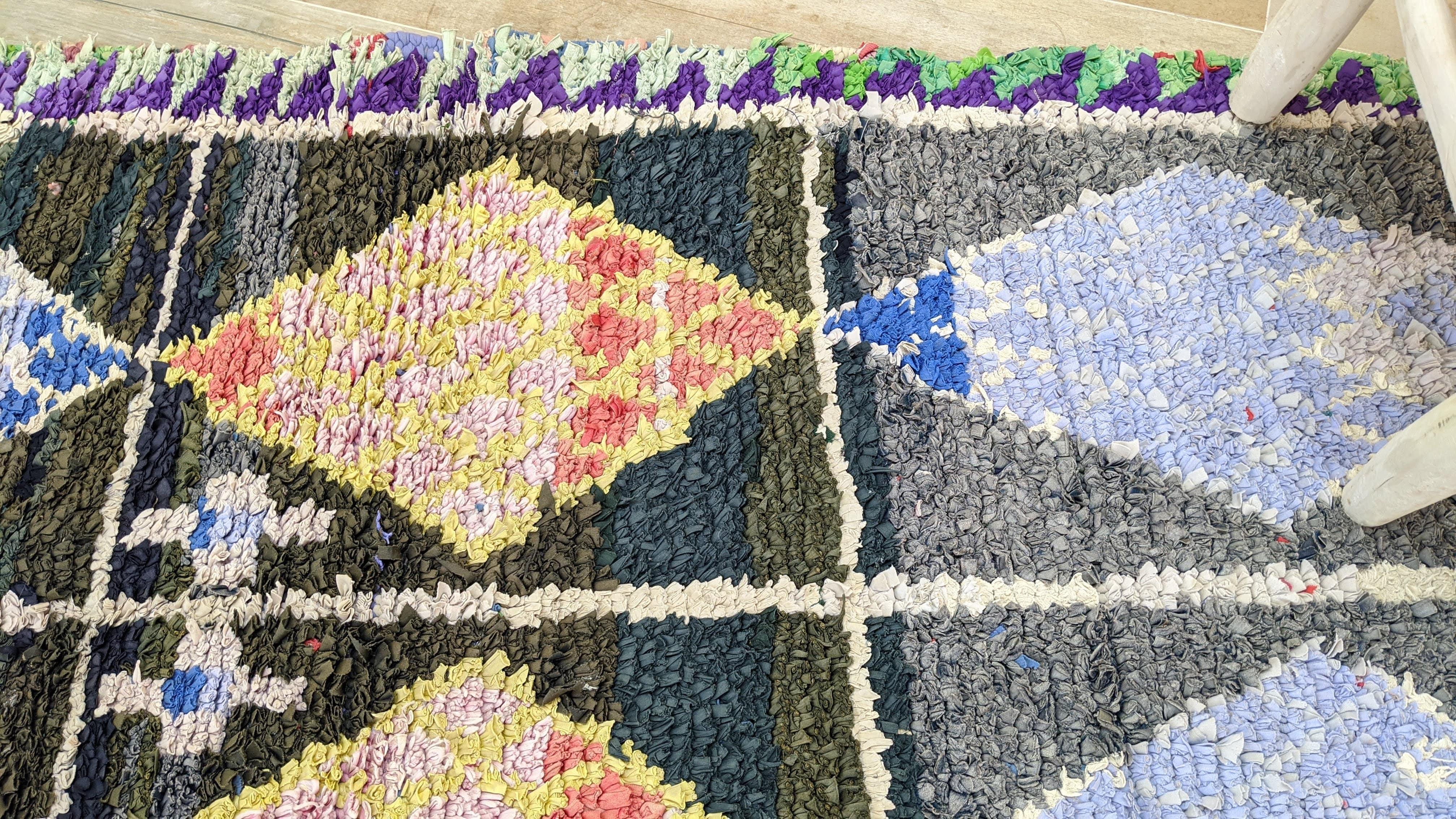 Vintage Boucherouite Rug - 200 x 107 cm || 6.56 x 3.51 feet - Image 5