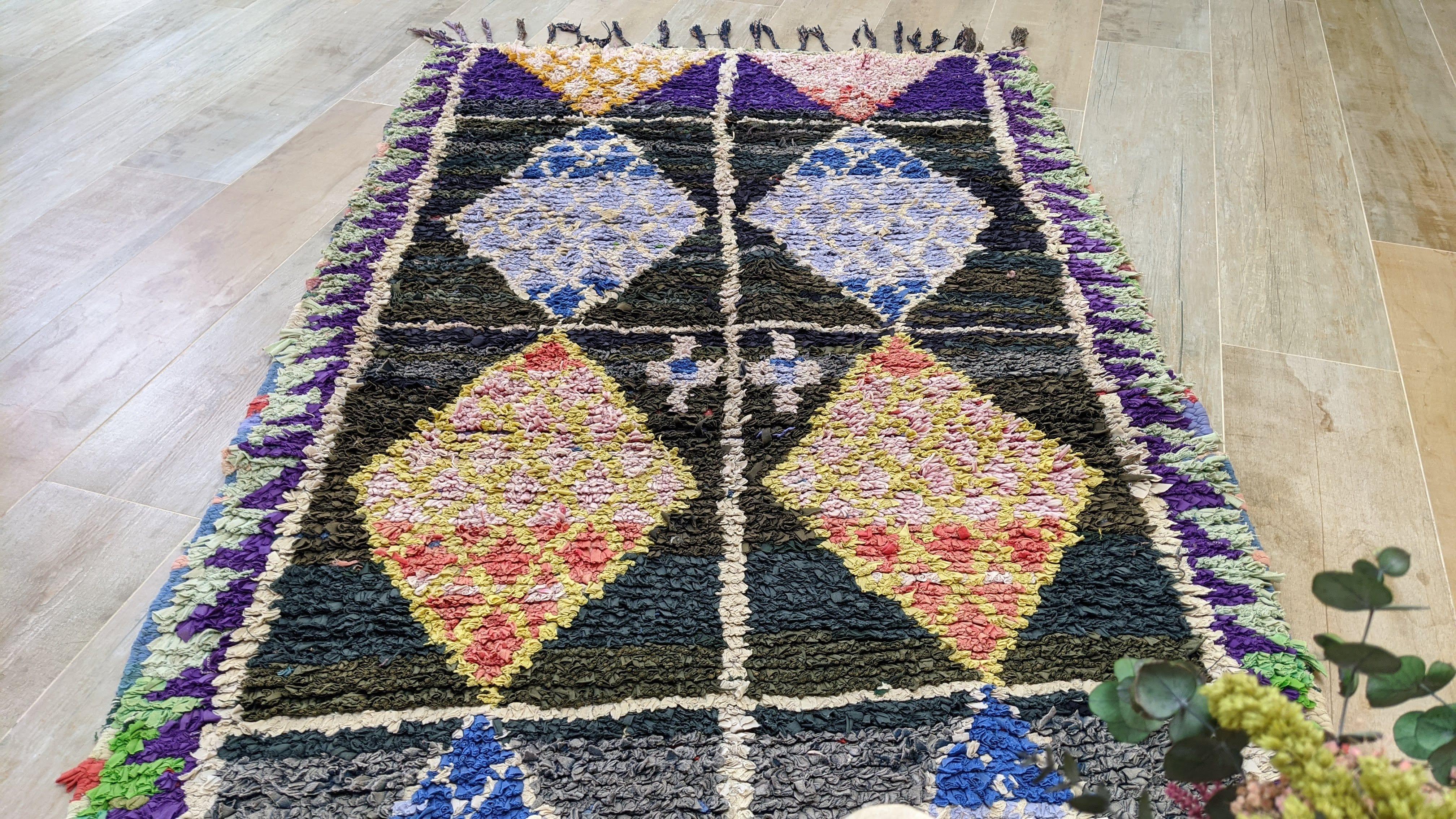 Vintage Boucherouite Rug - 200 x 107 cm || 6.56 x 3.51 feet - Image 6