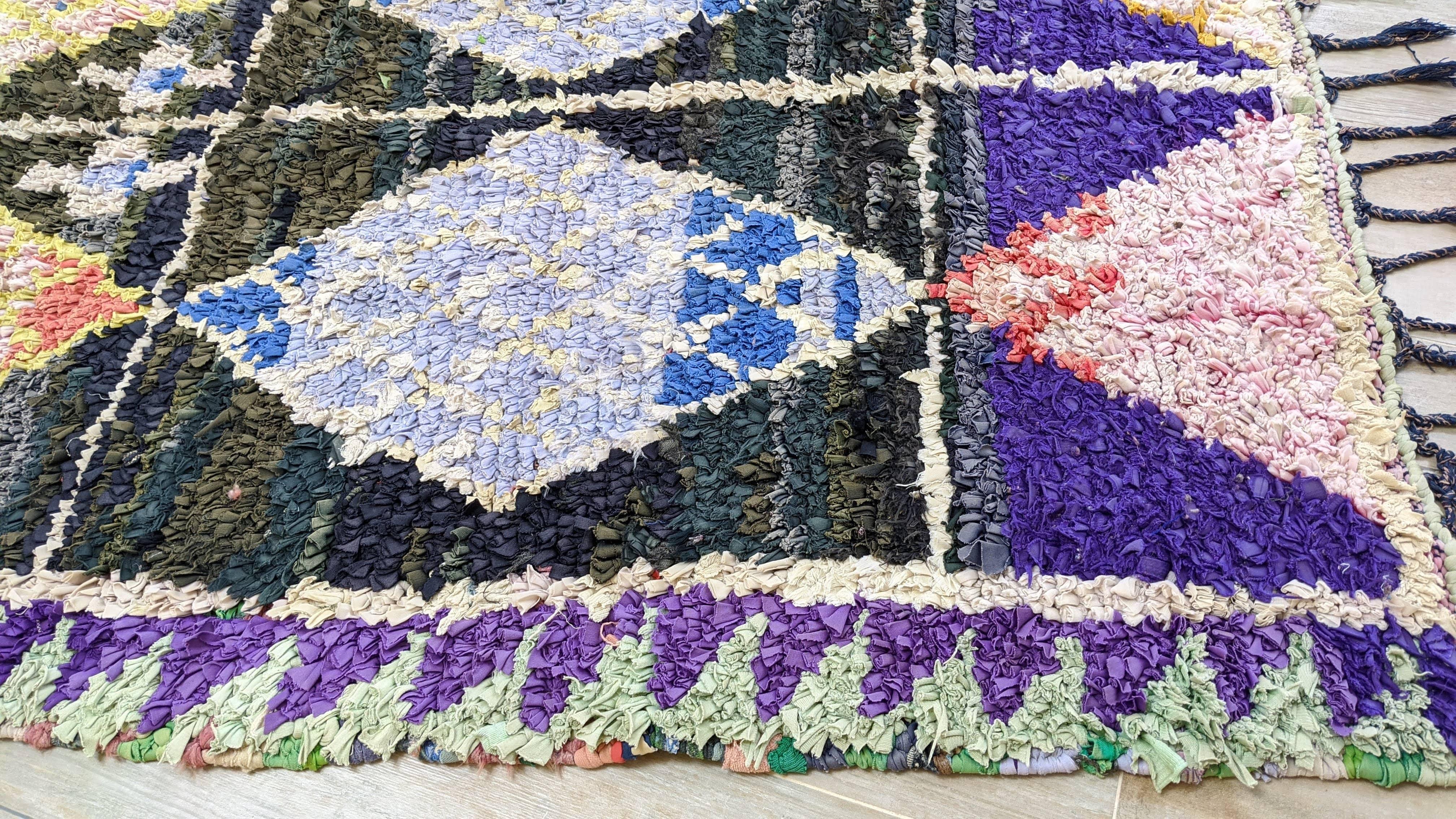 Vintage Boucherouite Rug - 200 x 107 cm || 6.56 x 3.51 feet - Image 7