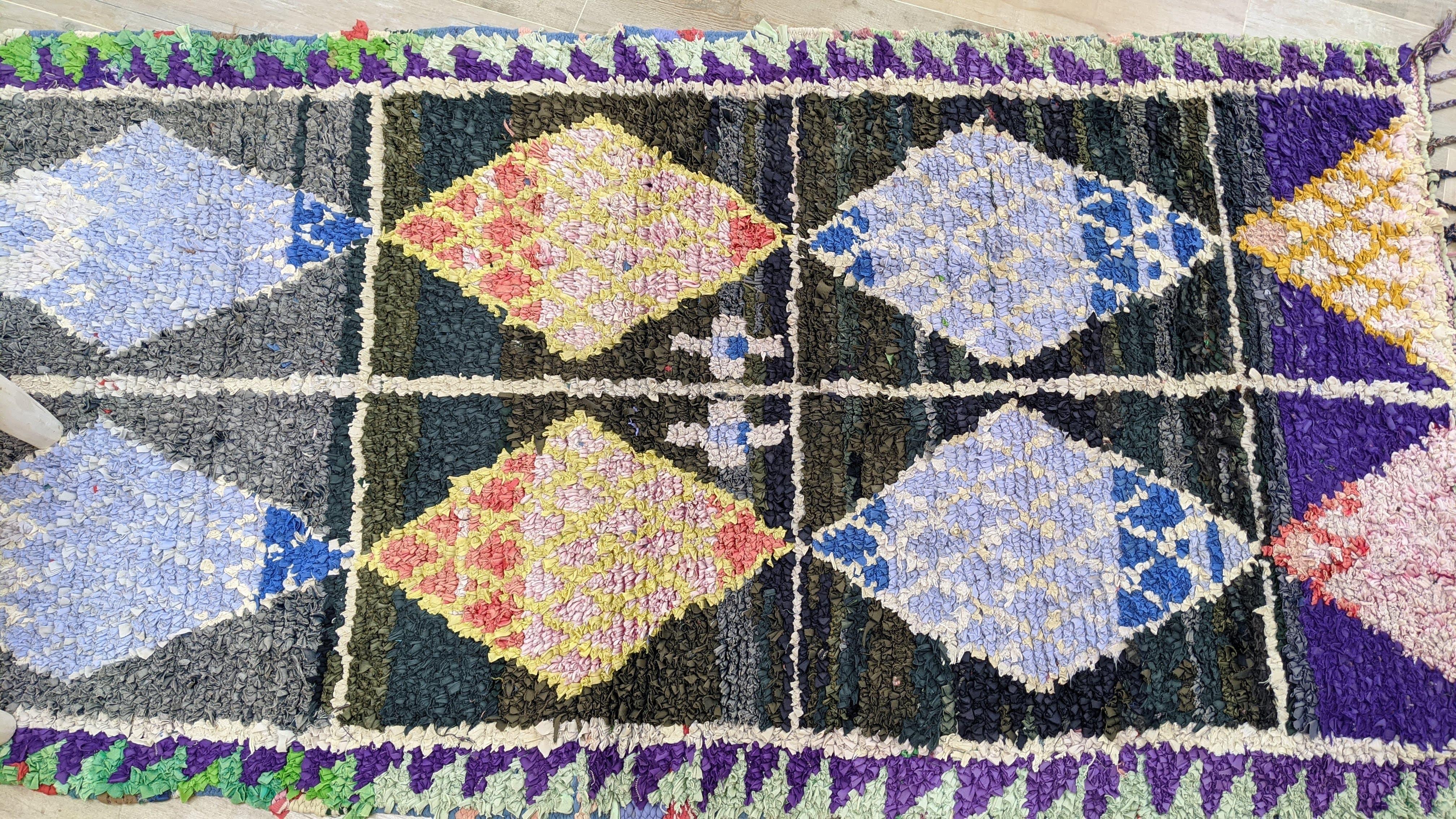Vintage Boucherouite Rug - 200 x 107 cm || 6.56 x 3.51 feet - Image 8