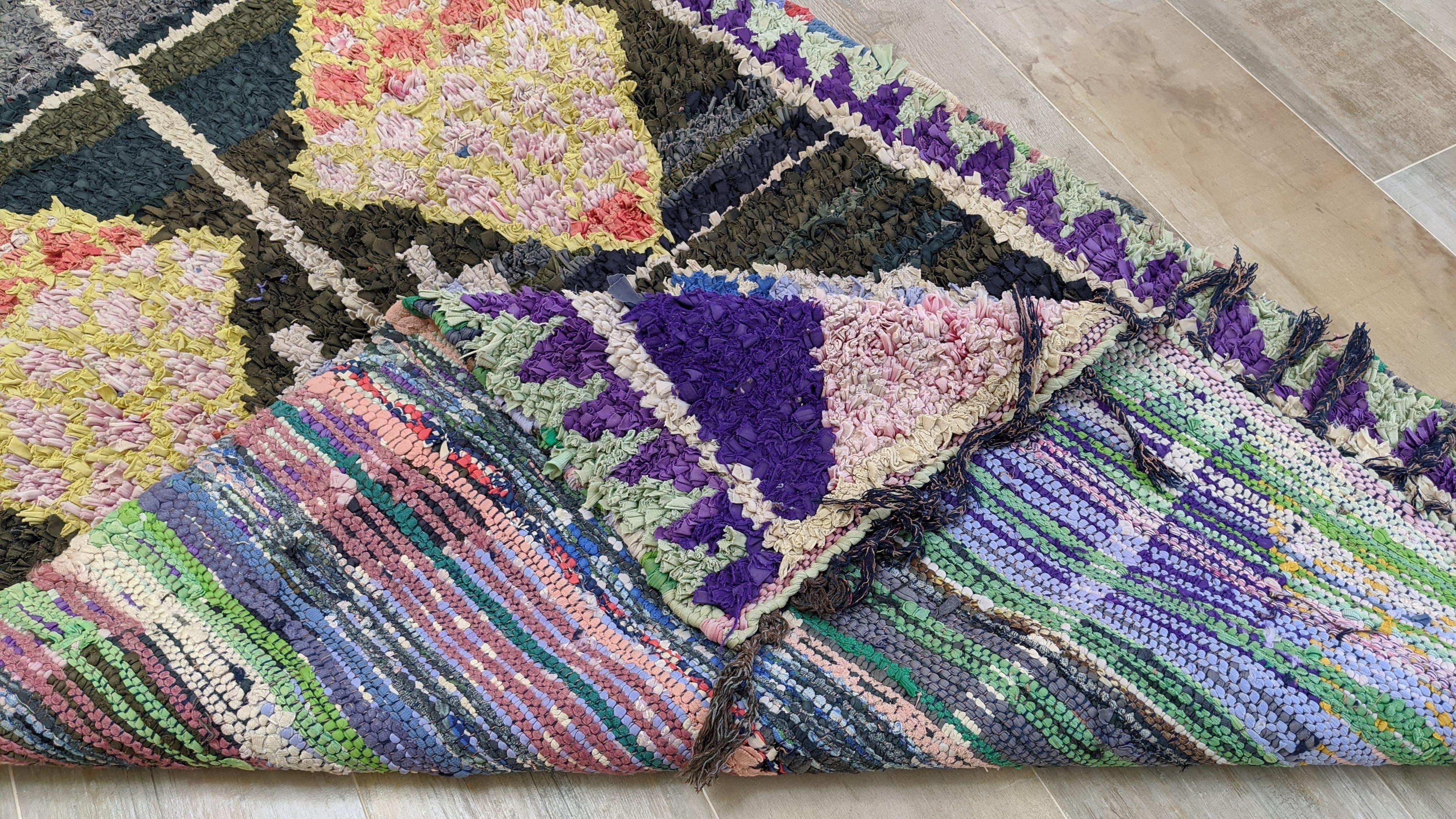 Vintage Boucherouite Rug - 200 x 107 cm || 6.56 x 3.51 feet - Image 9