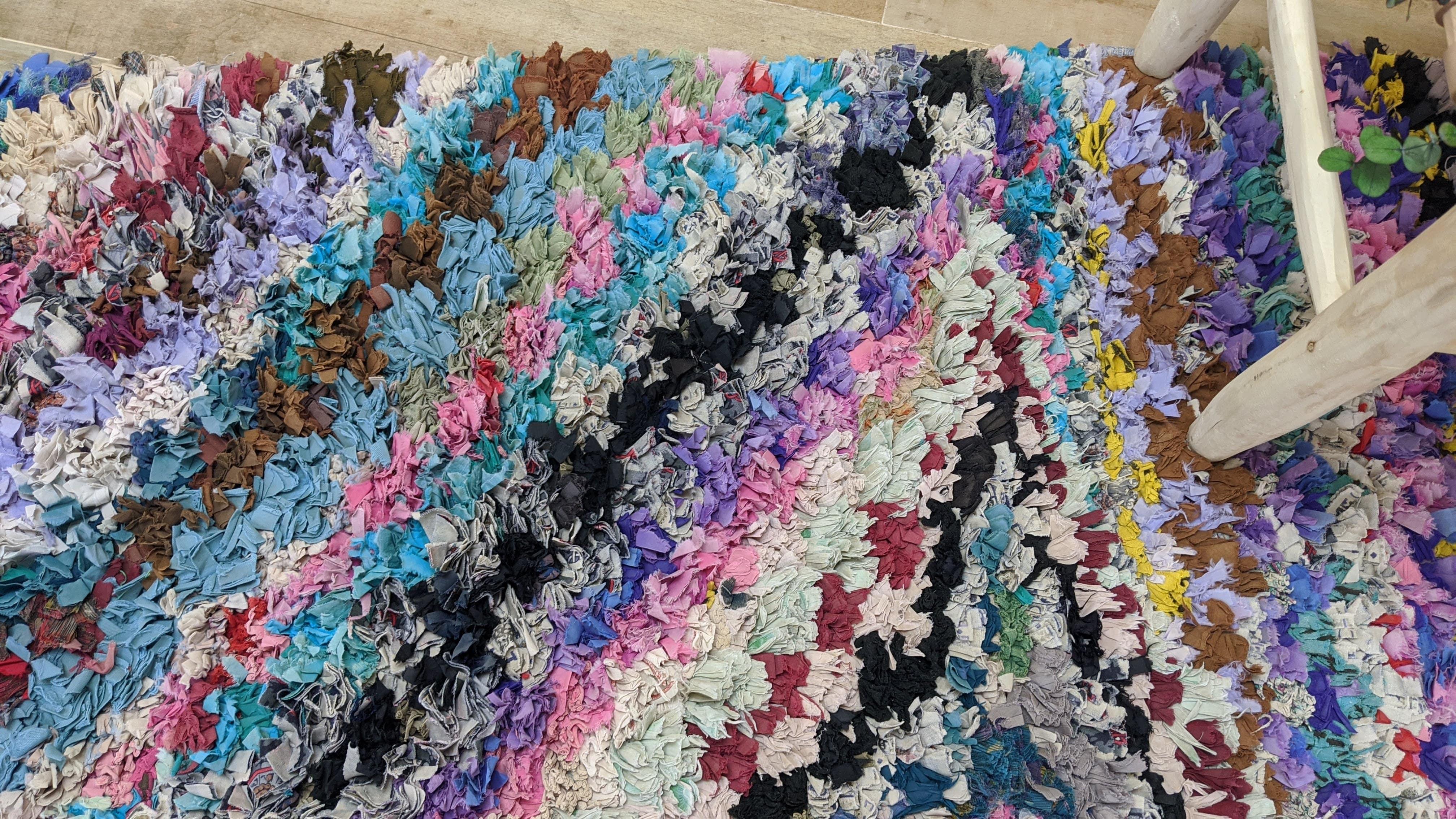 Vintage Boucherouite Rug - 200 x 145 cm || 6.56 x 4.76 feet - Image 5