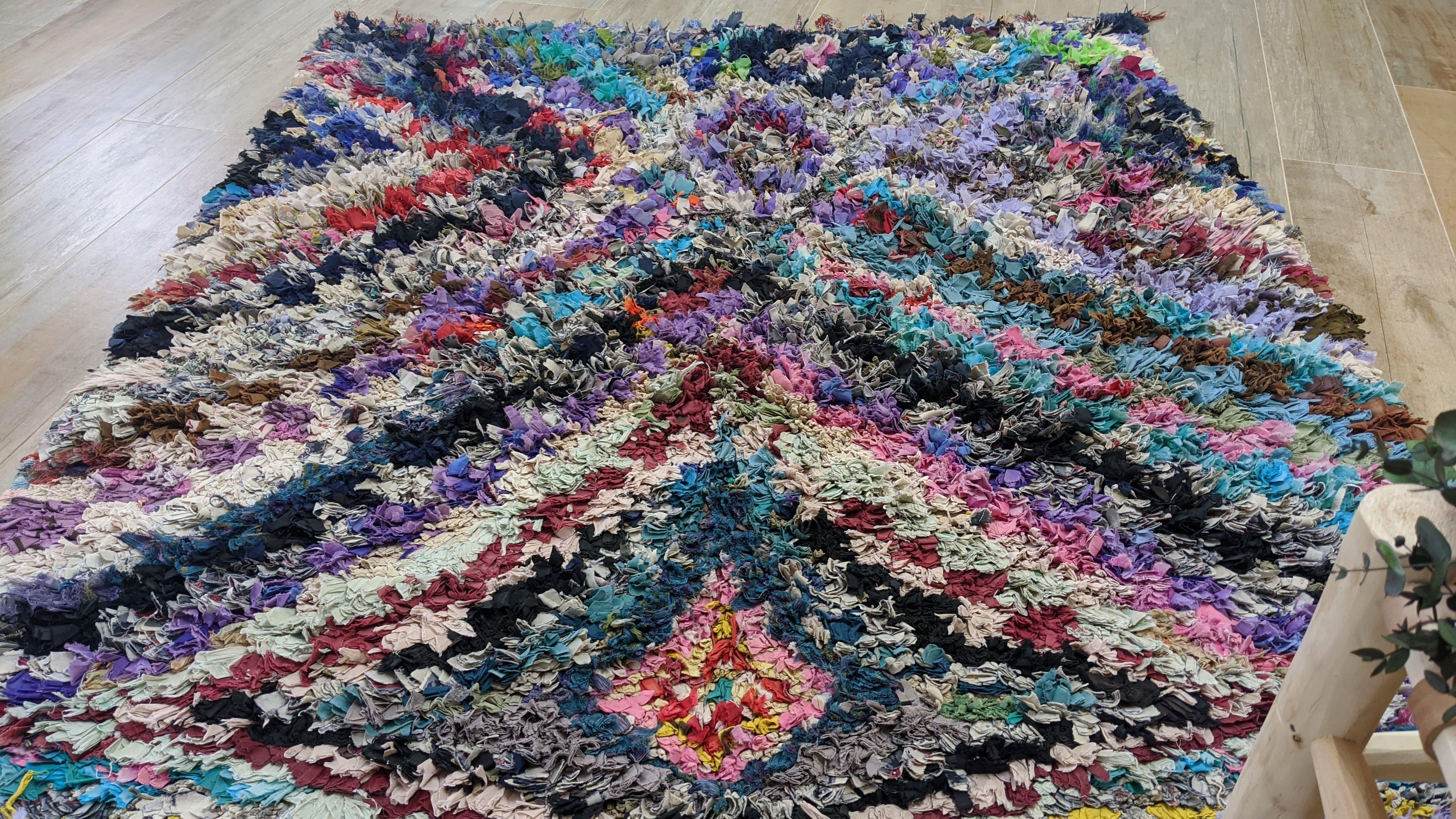 Vintage Boucherouite Rug - 200 x 145 cm || 6.56 x 4.76 feet - Image 6