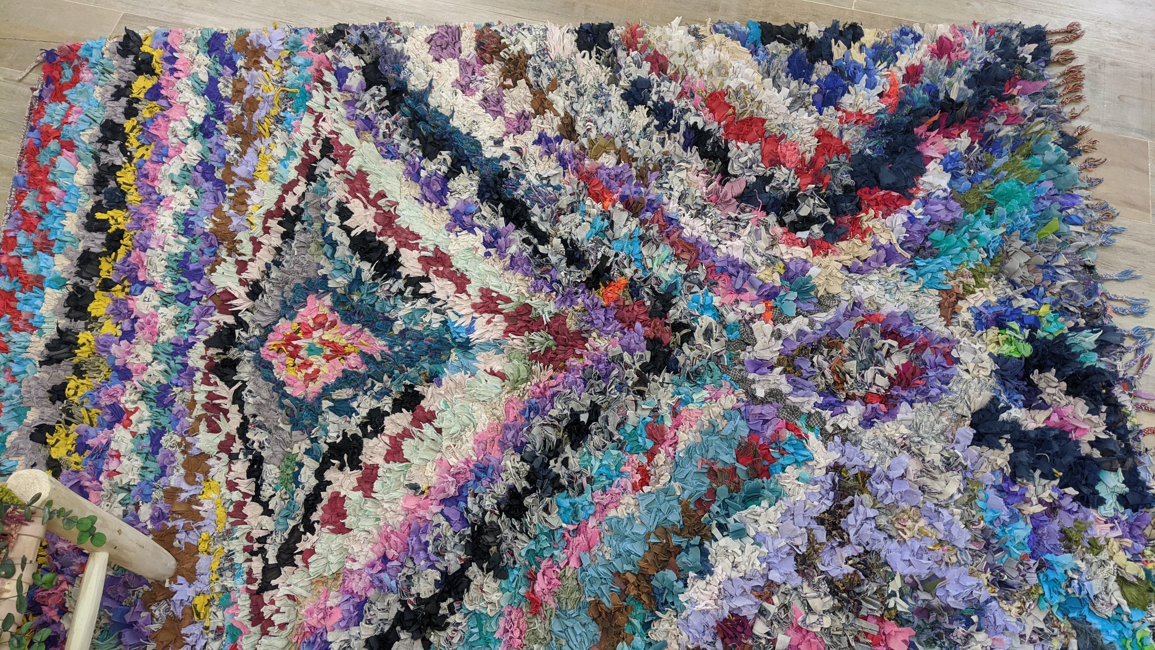 Vintage Boucherouite Rug - 200 x 145 cm || 6.56 x 4.76 feet - Image 9