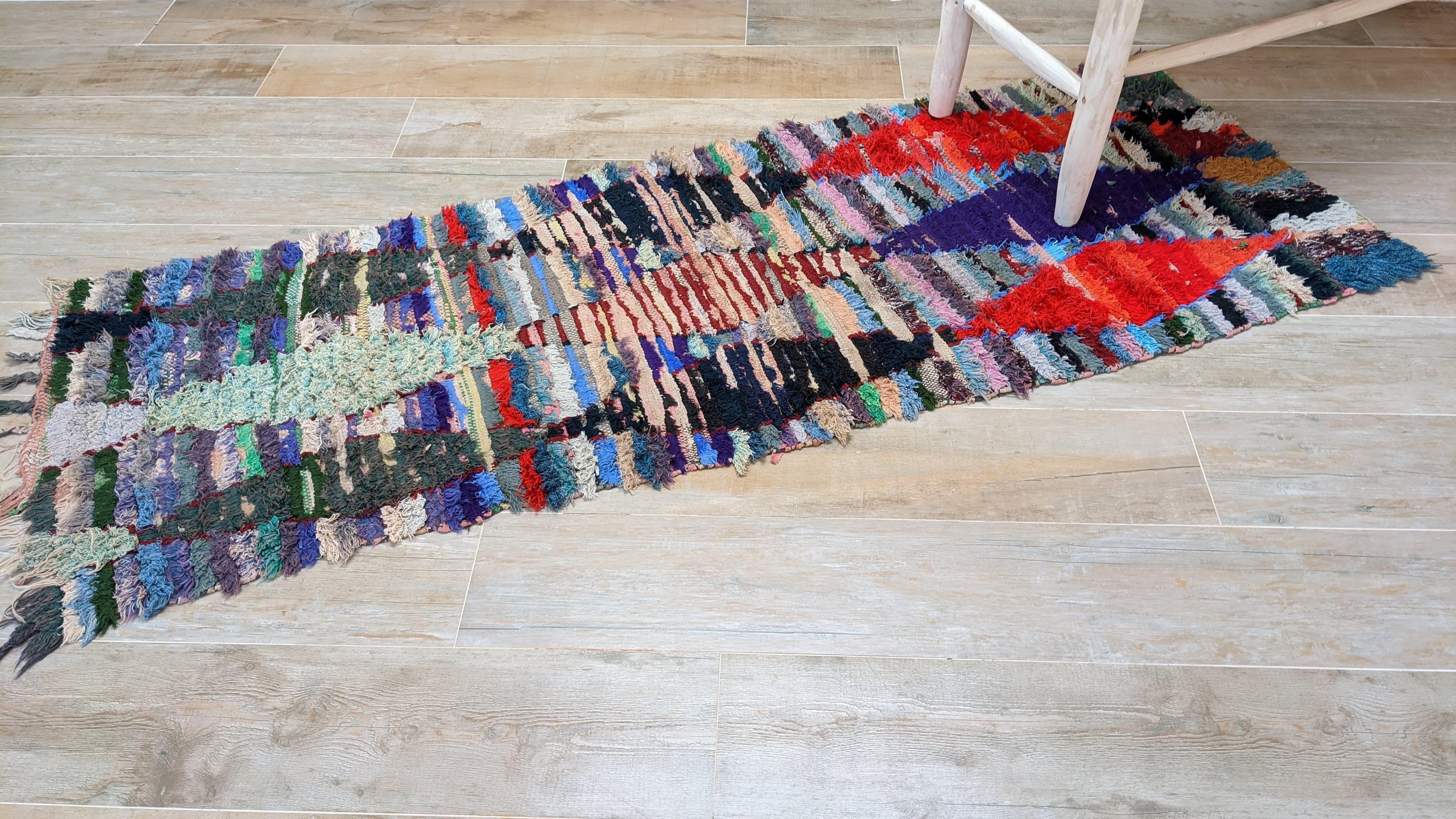 Vintage Boucherouite Rug - 200 x 70 cm || 6.56 x 2.3 feet - Image 4