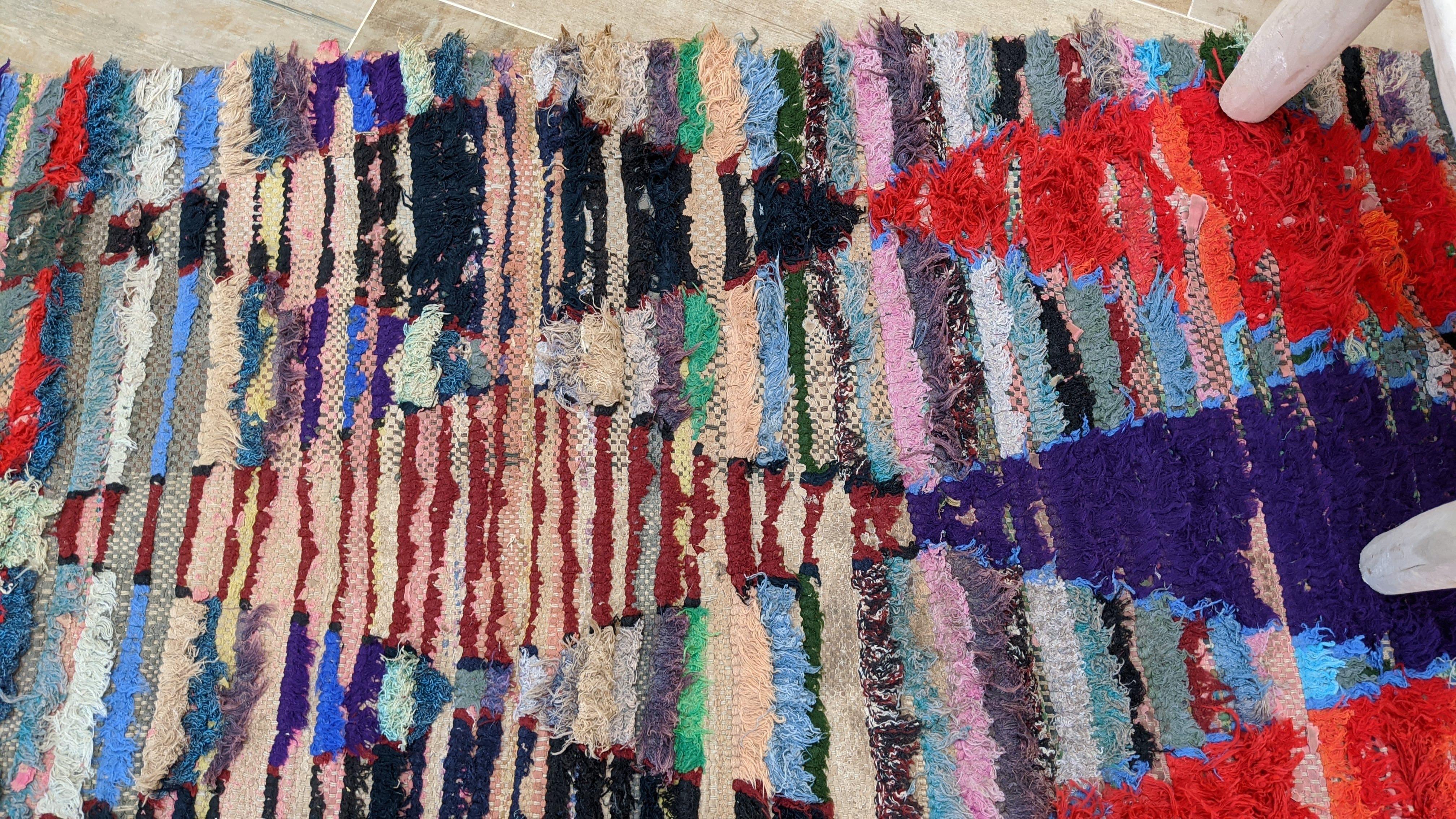 Vintage Boucherouite Rug - 200 x 70 cm || 6.56 x 2.3 feet - Image 5