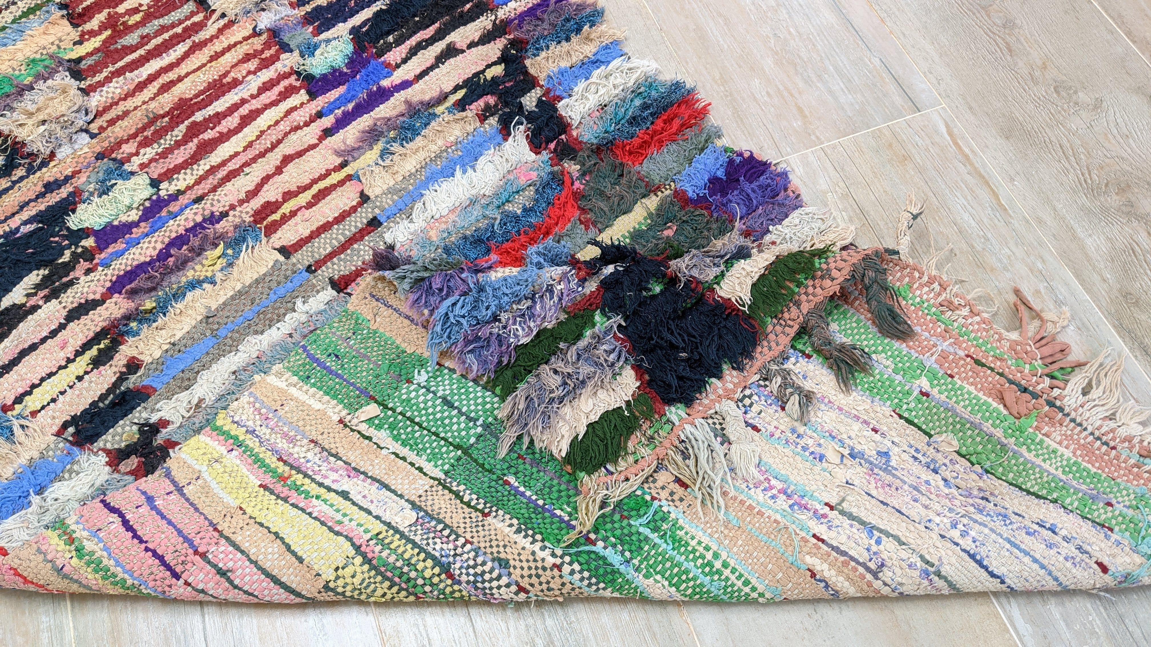 Vintage Boucherouite Rug - 200 x 70 cm || 6.56 x 2.3 feet - Image 9