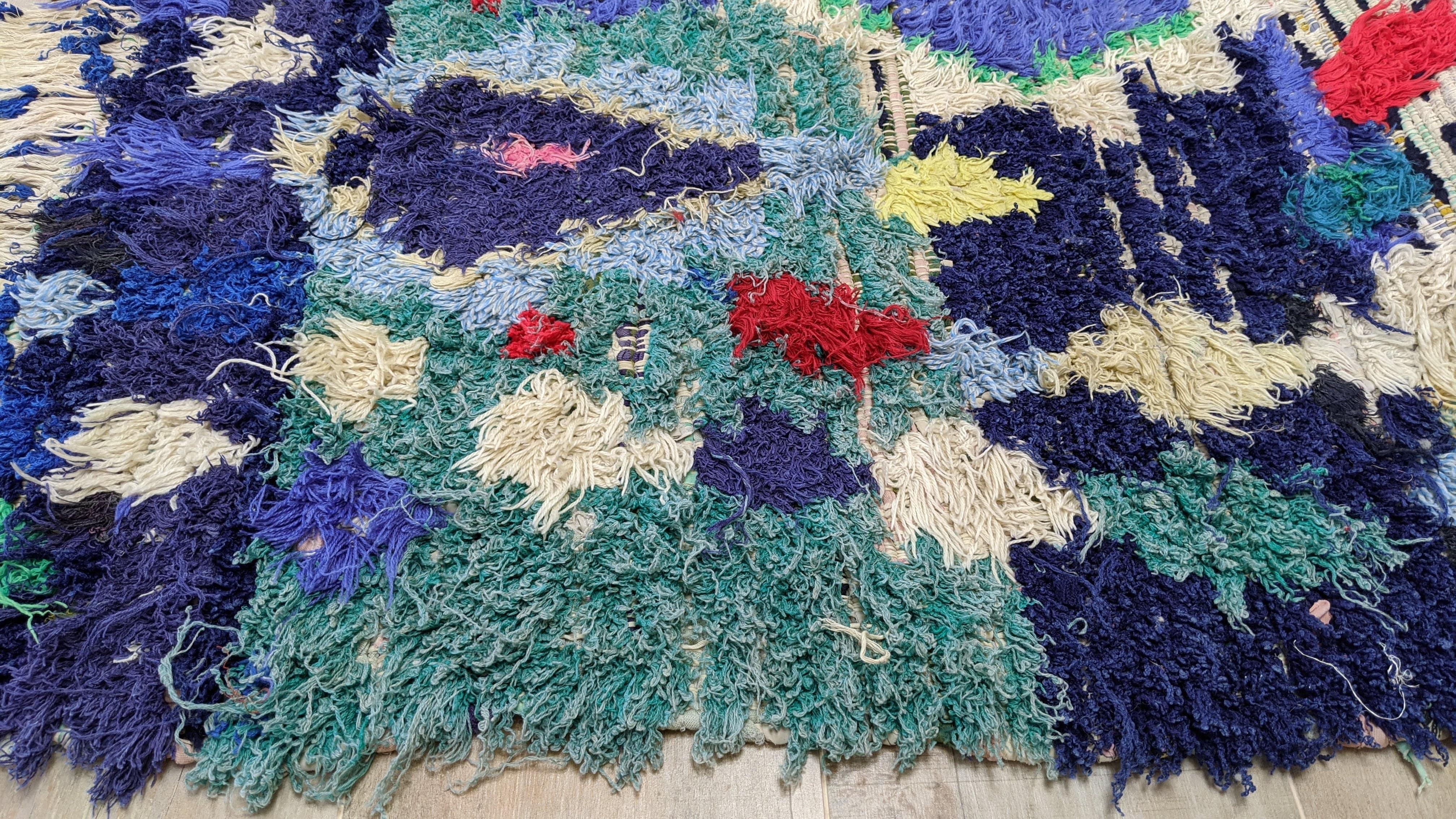Vintage Boucherouite Rug - 200 x 85 cm || 6.56 x 2.79 feet - Image 3